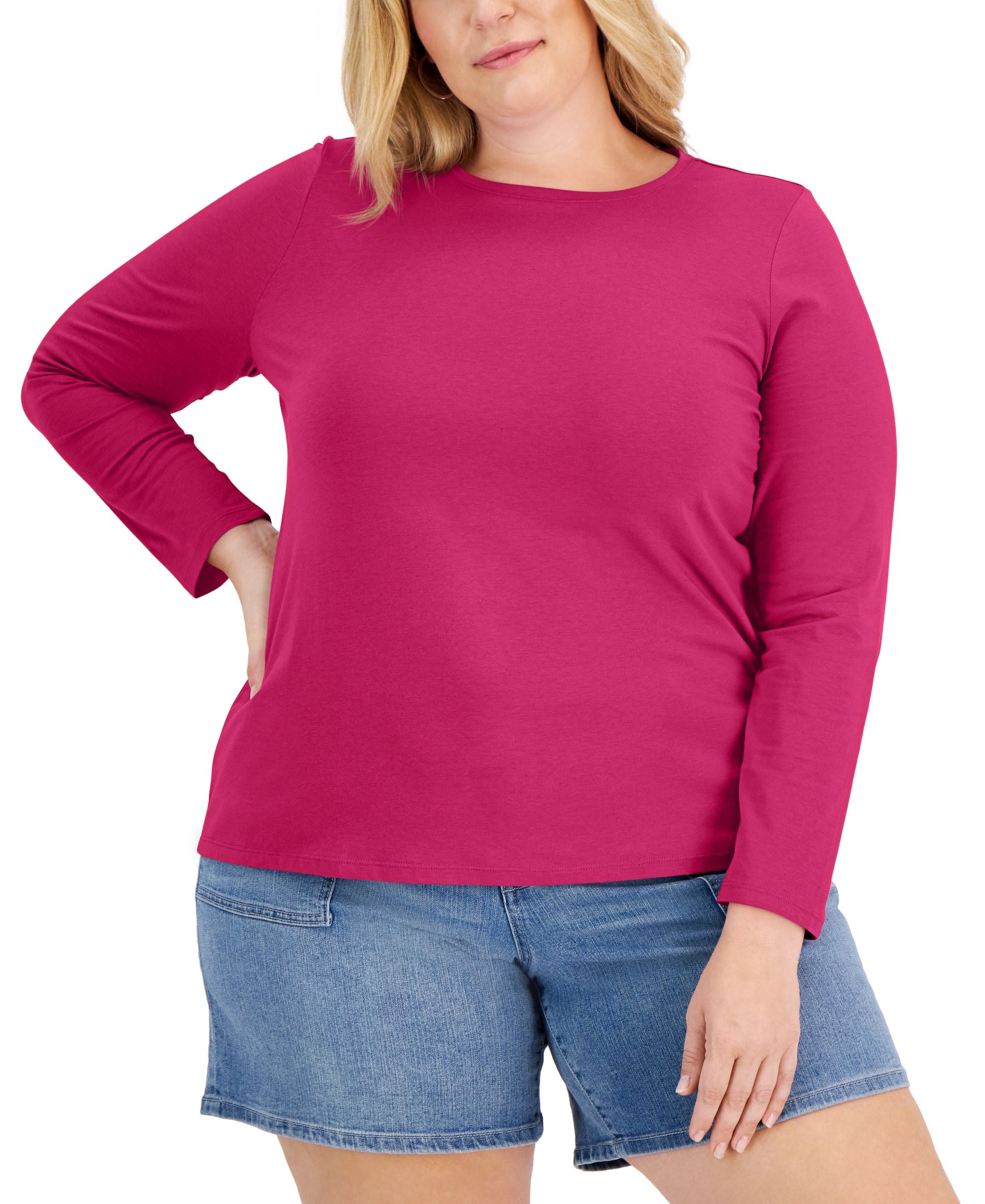 Style & Co Plus Size Long-Sleeve T-Modern Shirt