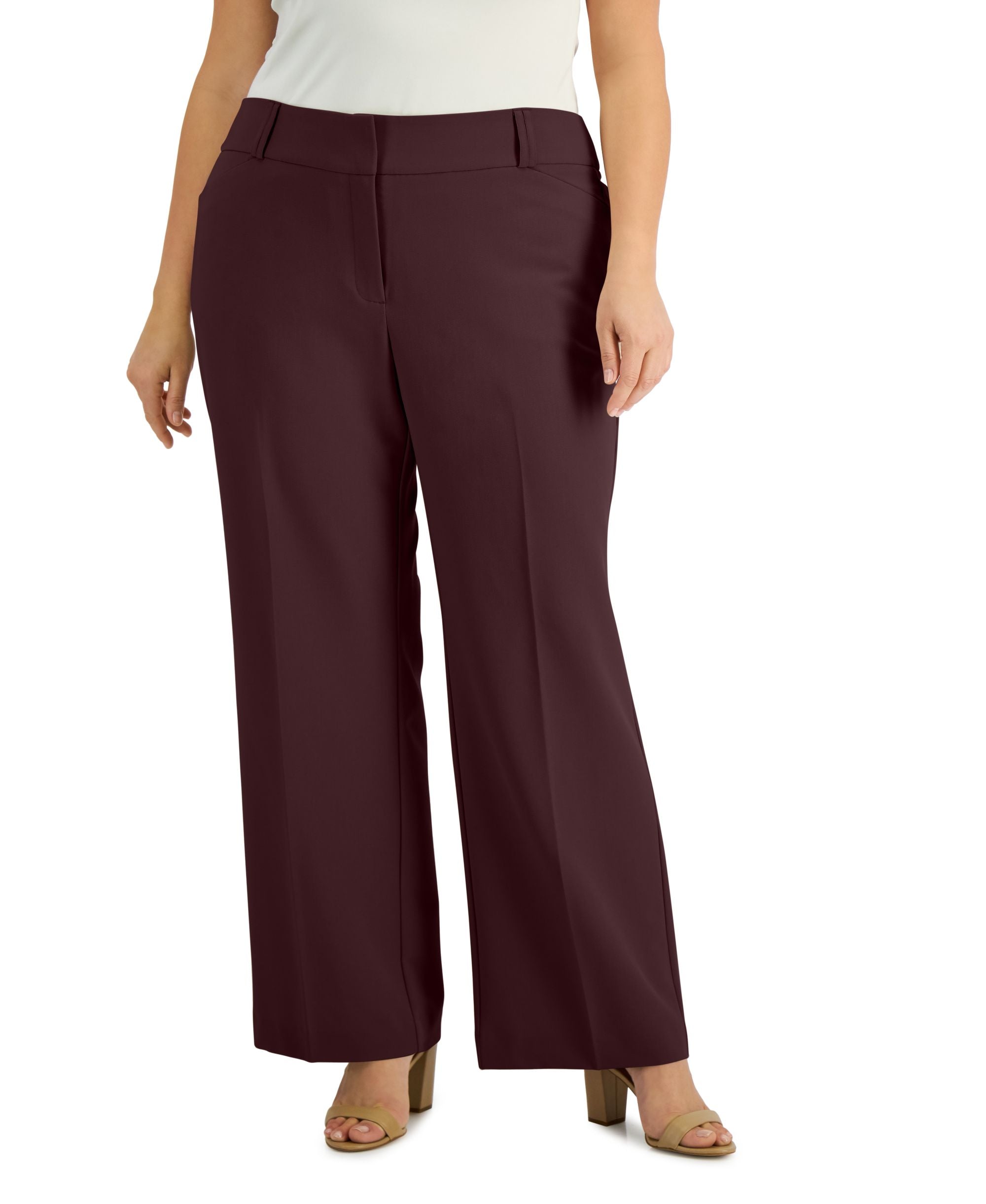 Plus & Petite Plus Size Curvy Boot-Cut Tummy-Control Signature Pants,