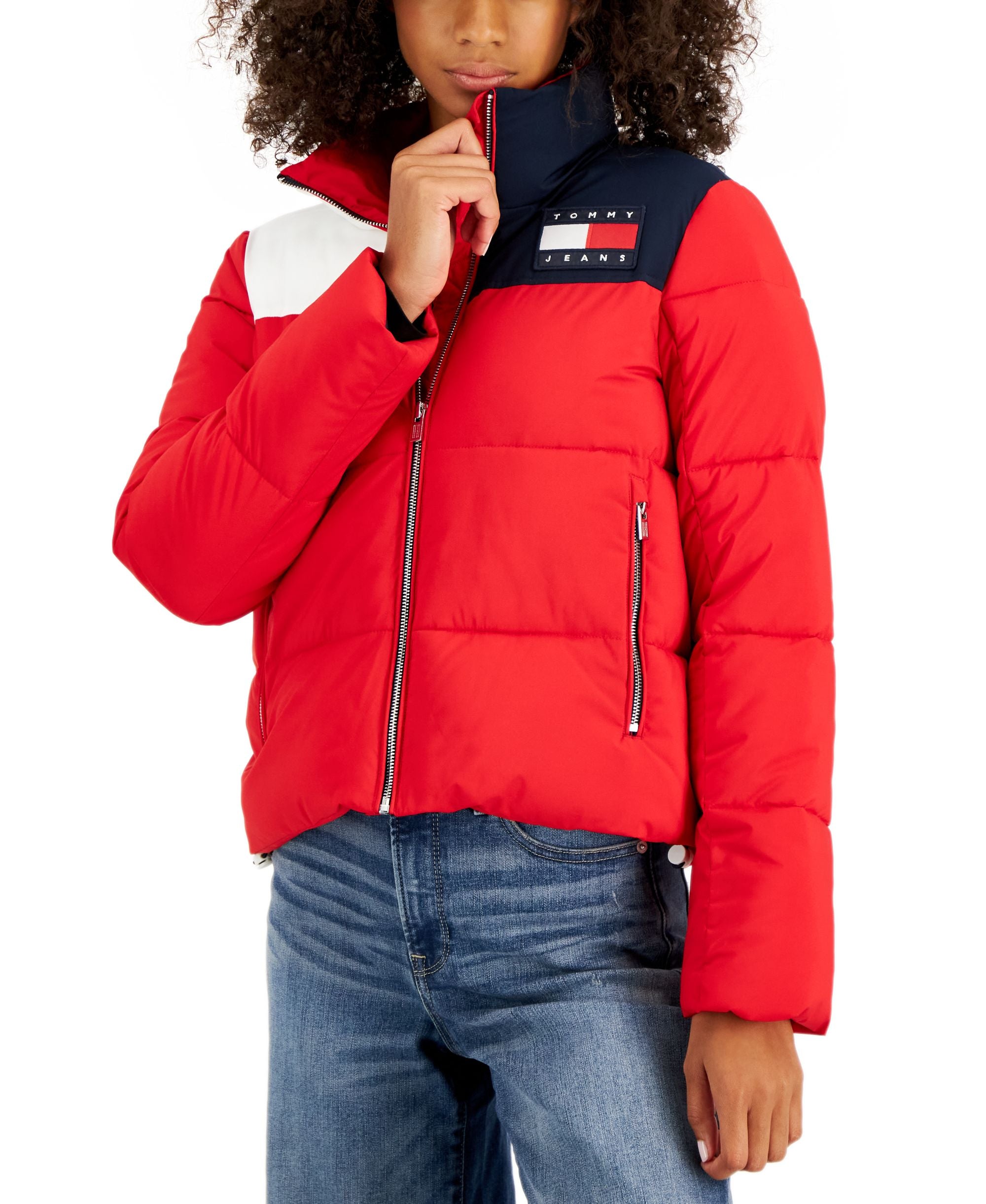 Women's Colorblocked Puffer Coat