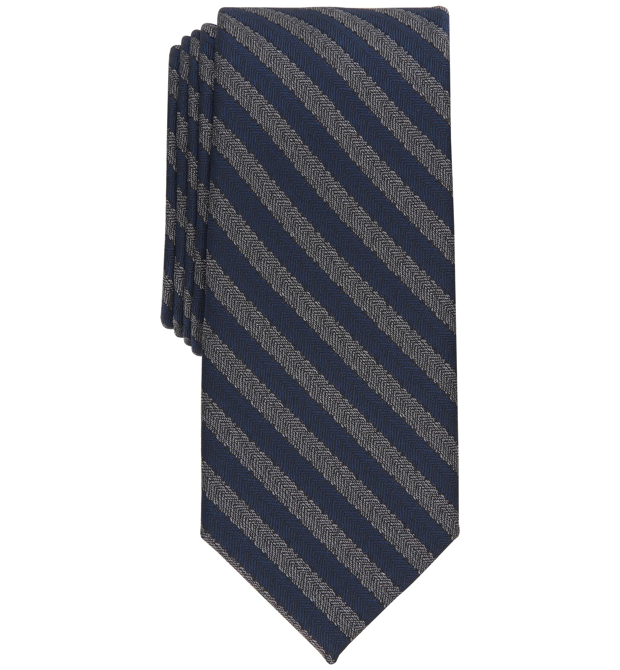 Men's Cruiser Skinny-Fit Herringbone Stripe Tie