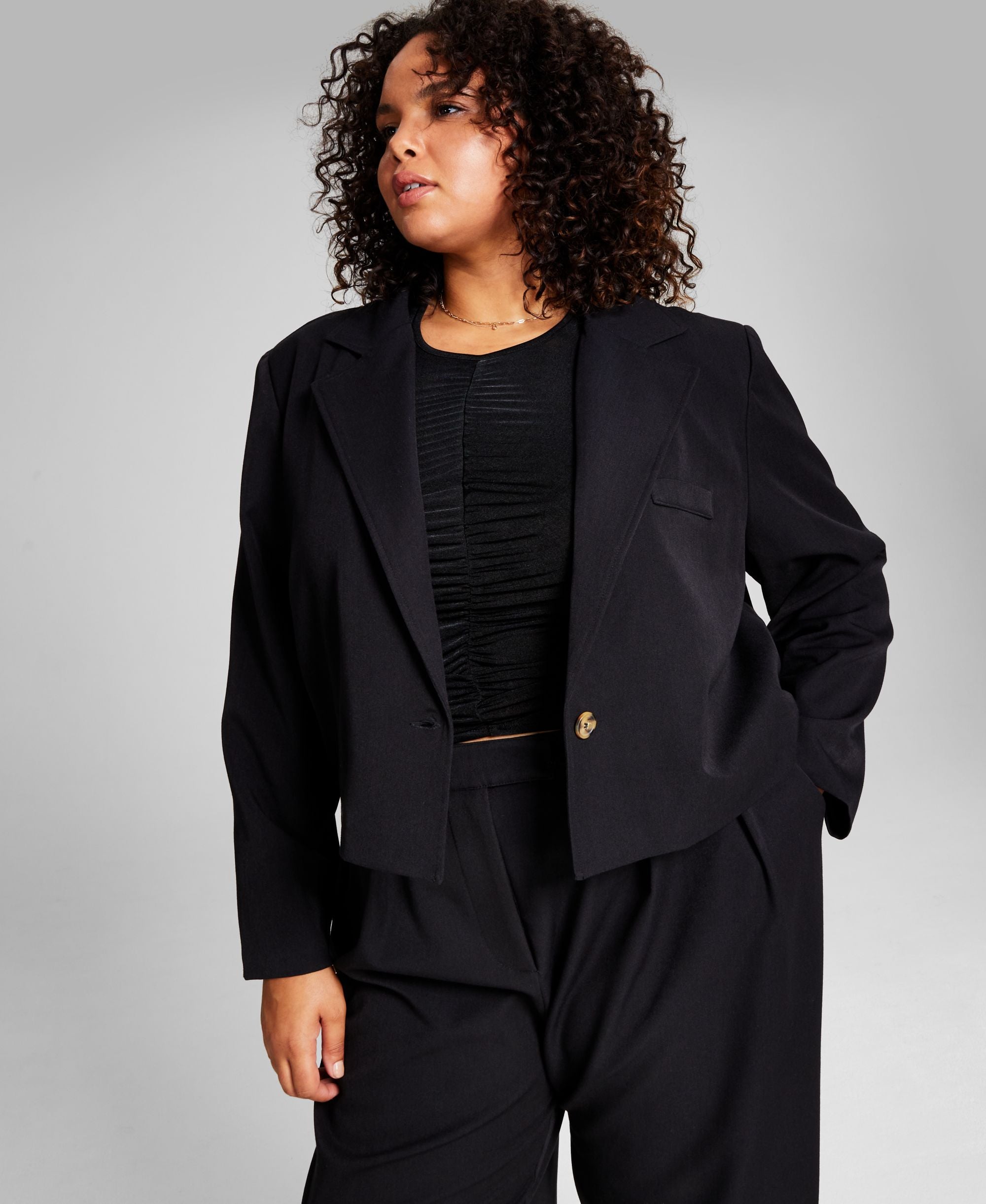 Modern Plus Size Cropped Blazer