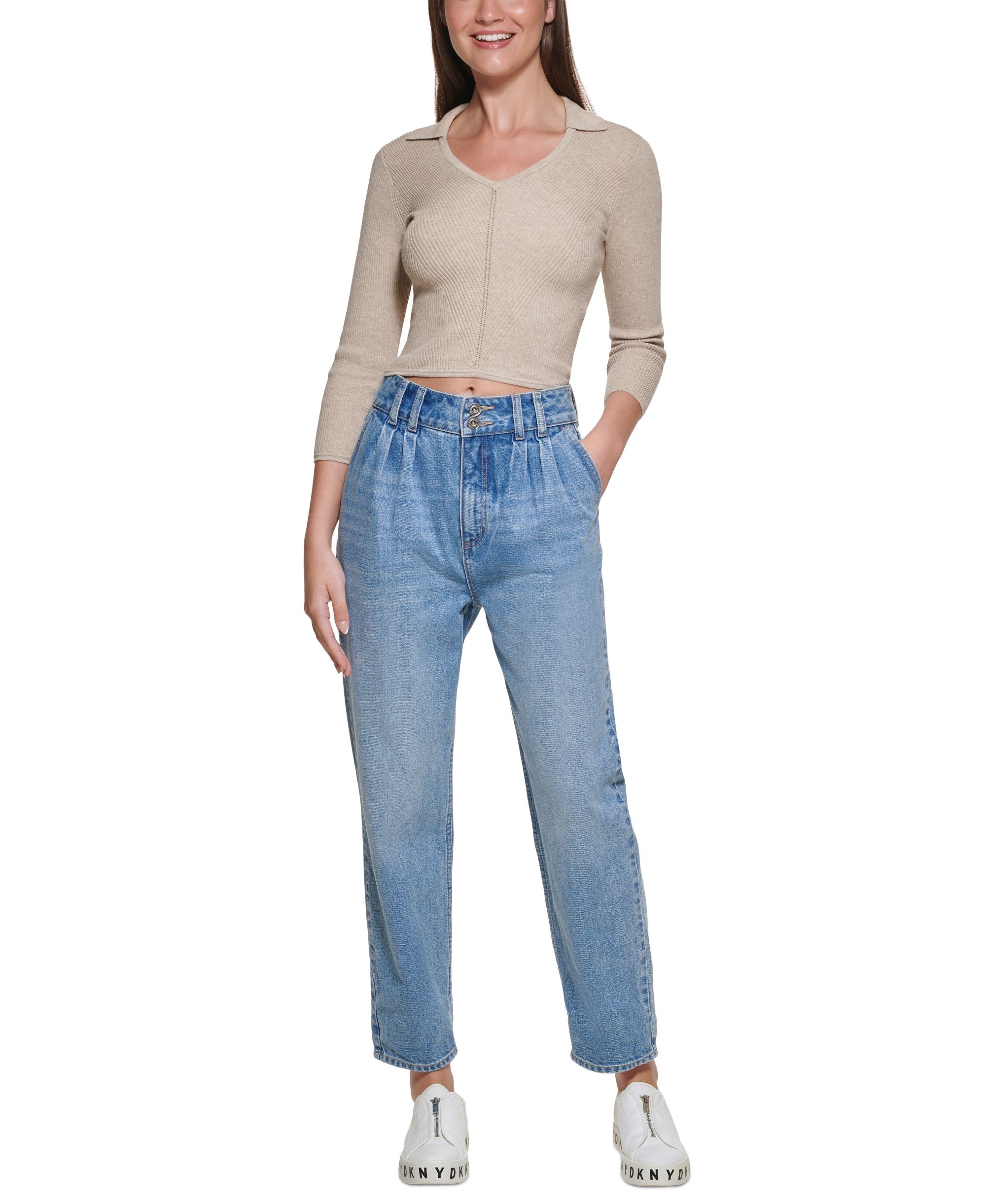 DKNY Premium Jeans Womens Pleated Premium Jeans