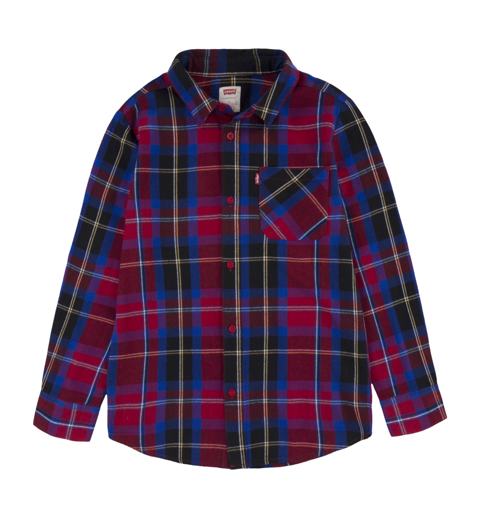 Levis Big Boys Flannel One Pocket Long-Sleeve Modern Shirt