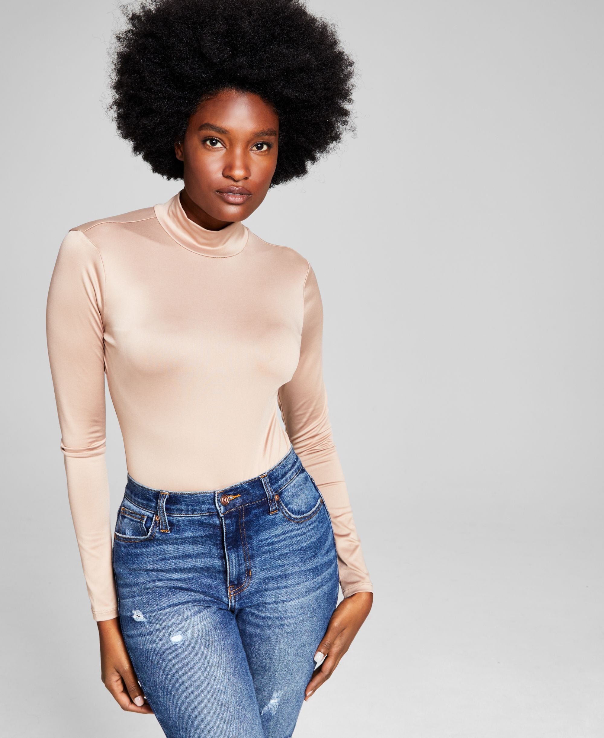 Women's Mock-Turtleneck Long-Sleeve Bodysuit
