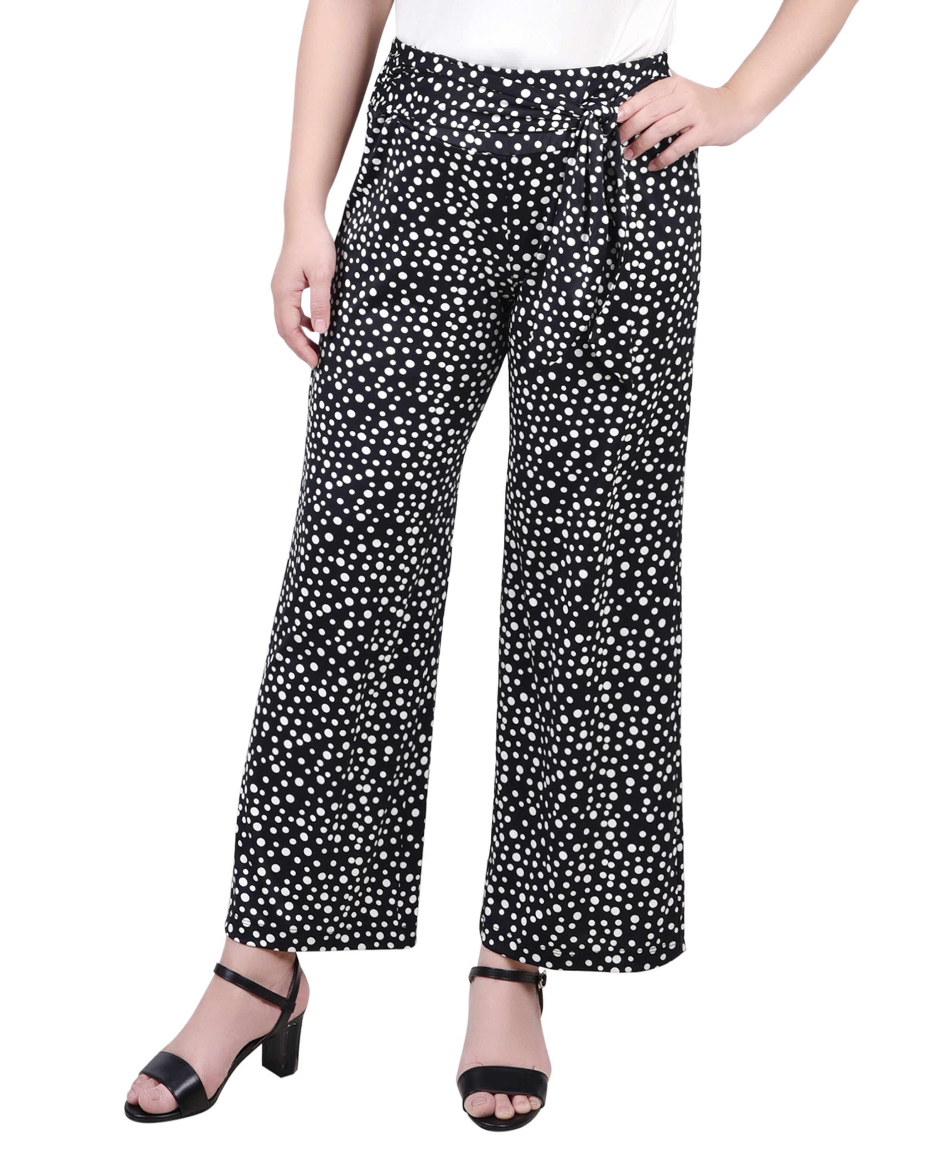 Petite Cropped Comfort-Waist Signature Pants with Sash