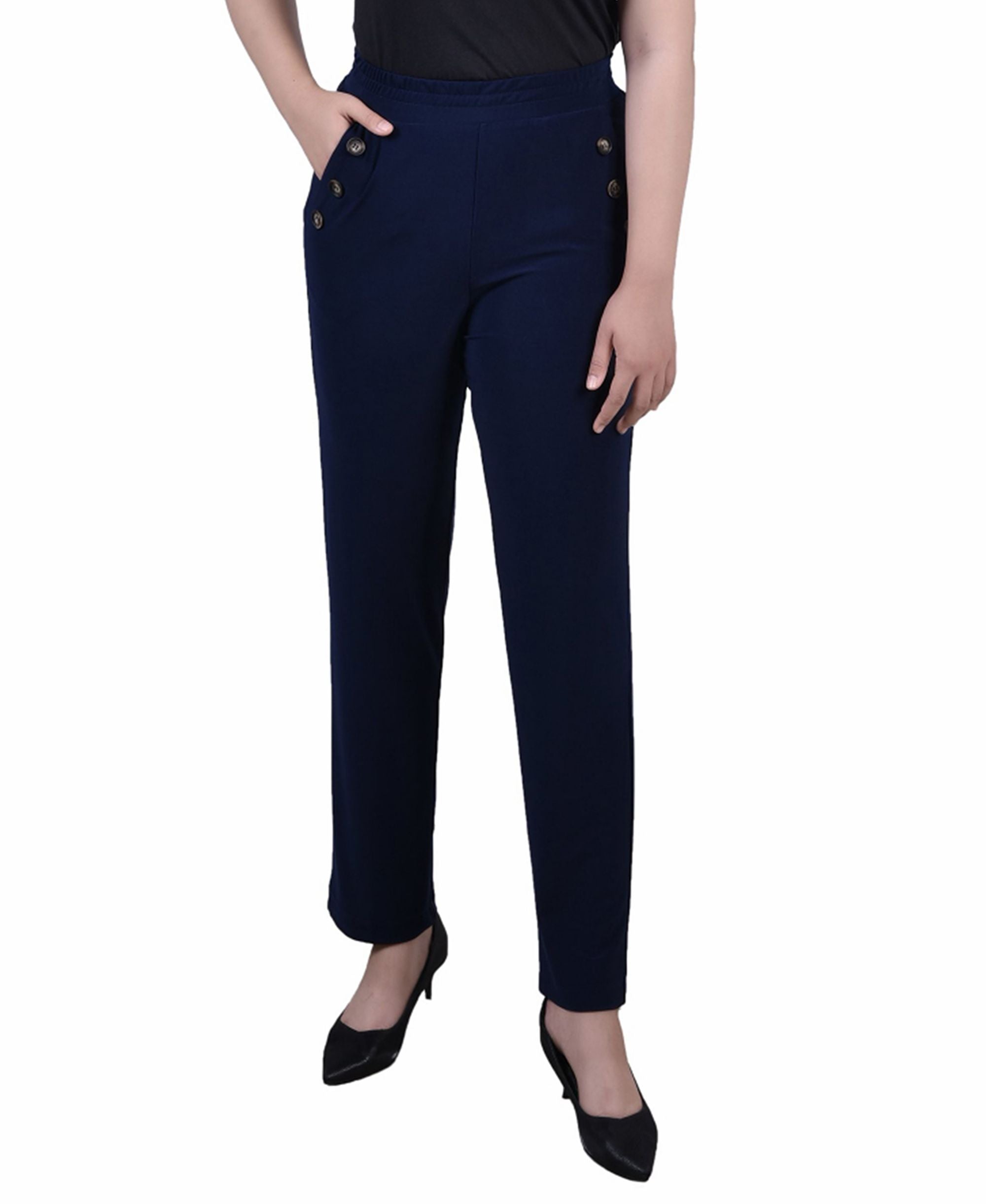 NY Collection Petite Wide Waist Comfort-Waist Signature Pants
