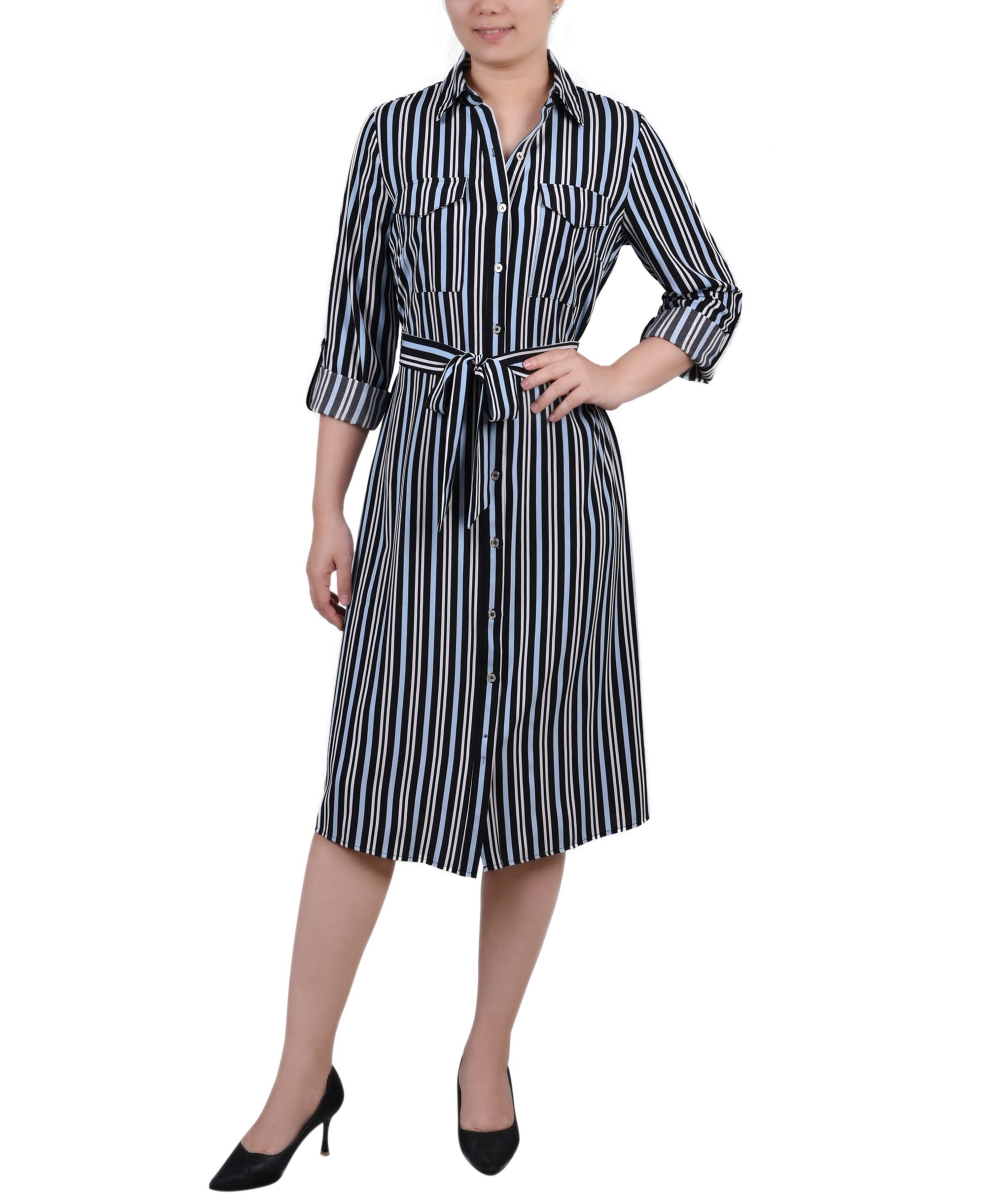Petite Roll Tab Modern Shirt Dress