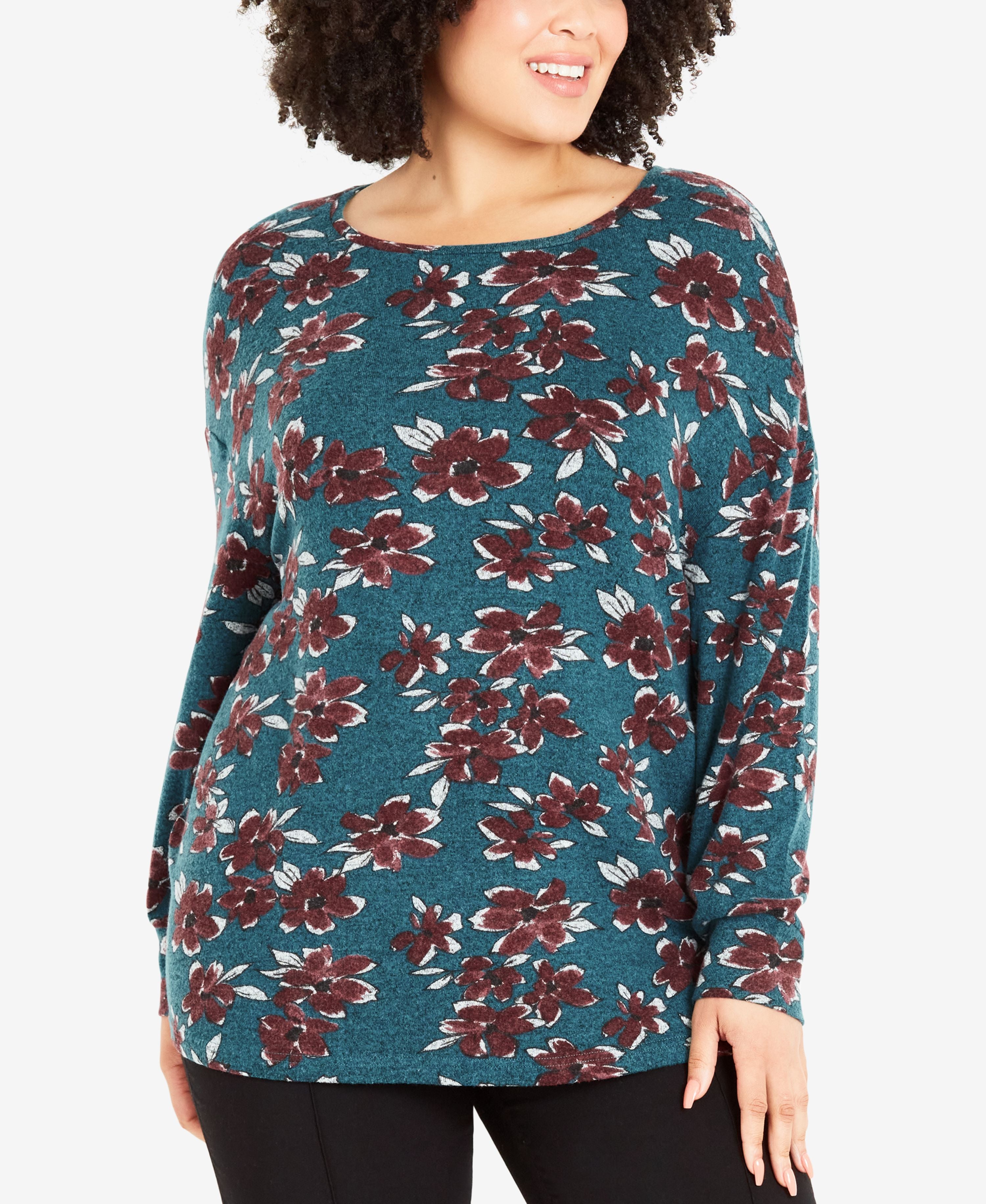 Plus Size Soft Touch Floral Premium Top