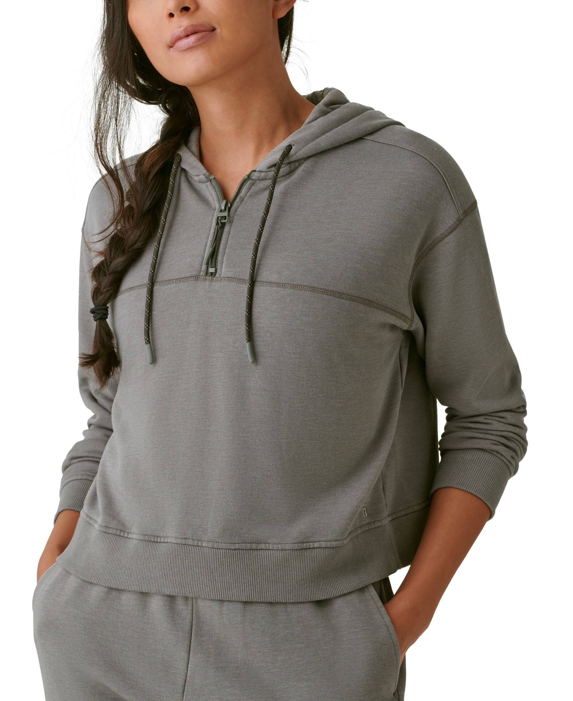 Bass Outdoor Womens Hibernate Half Zip Hoodie Premium Top