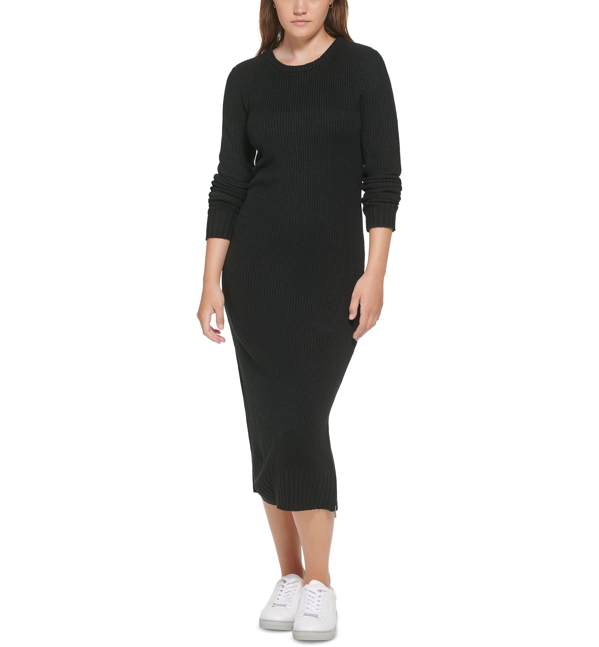 Calvin Klein Premium Jeans Petite Zippered Slit Sweater Dress