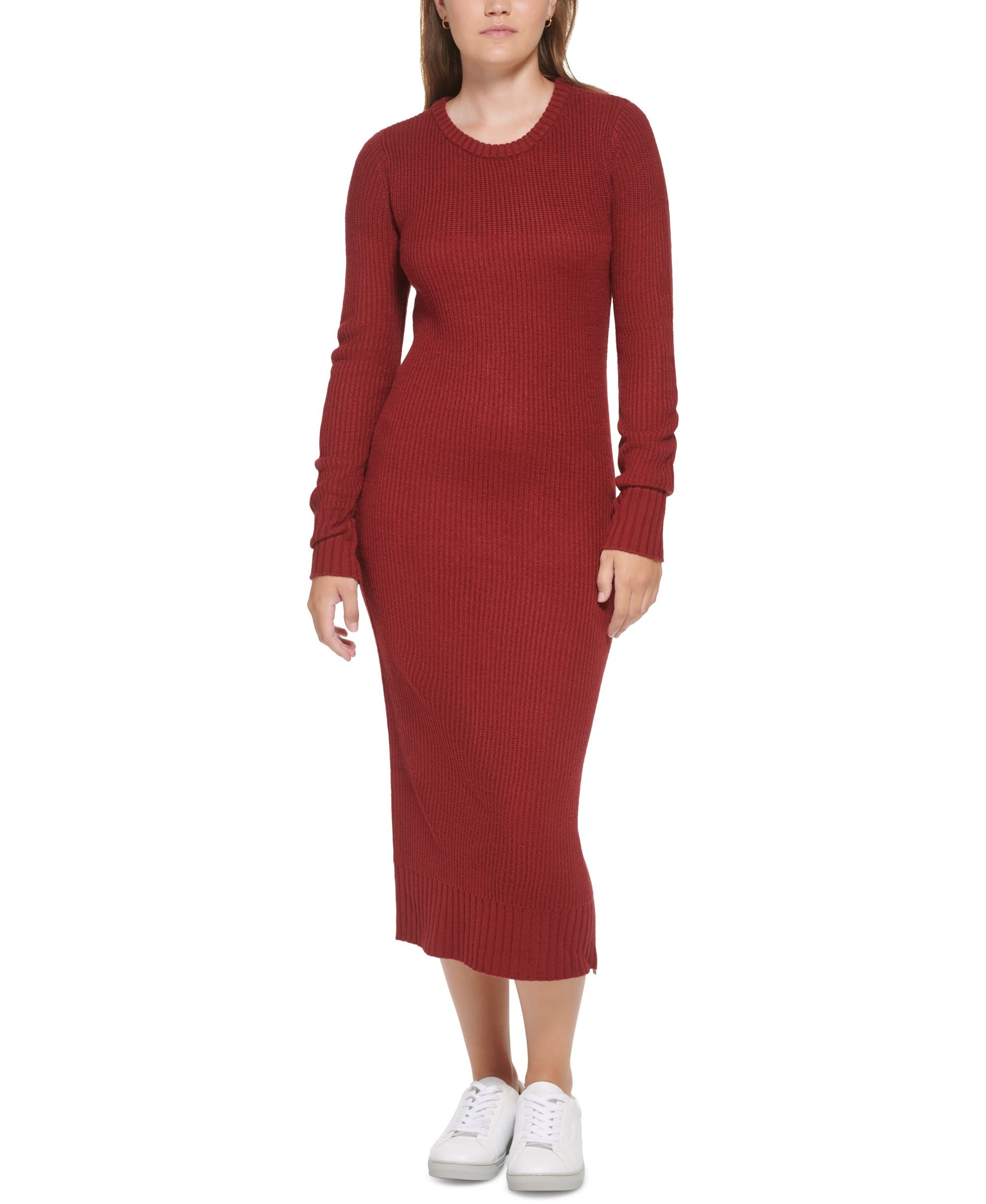 Calvin Klein Premium Jeans Petite Zippered Slit Sweater Dress