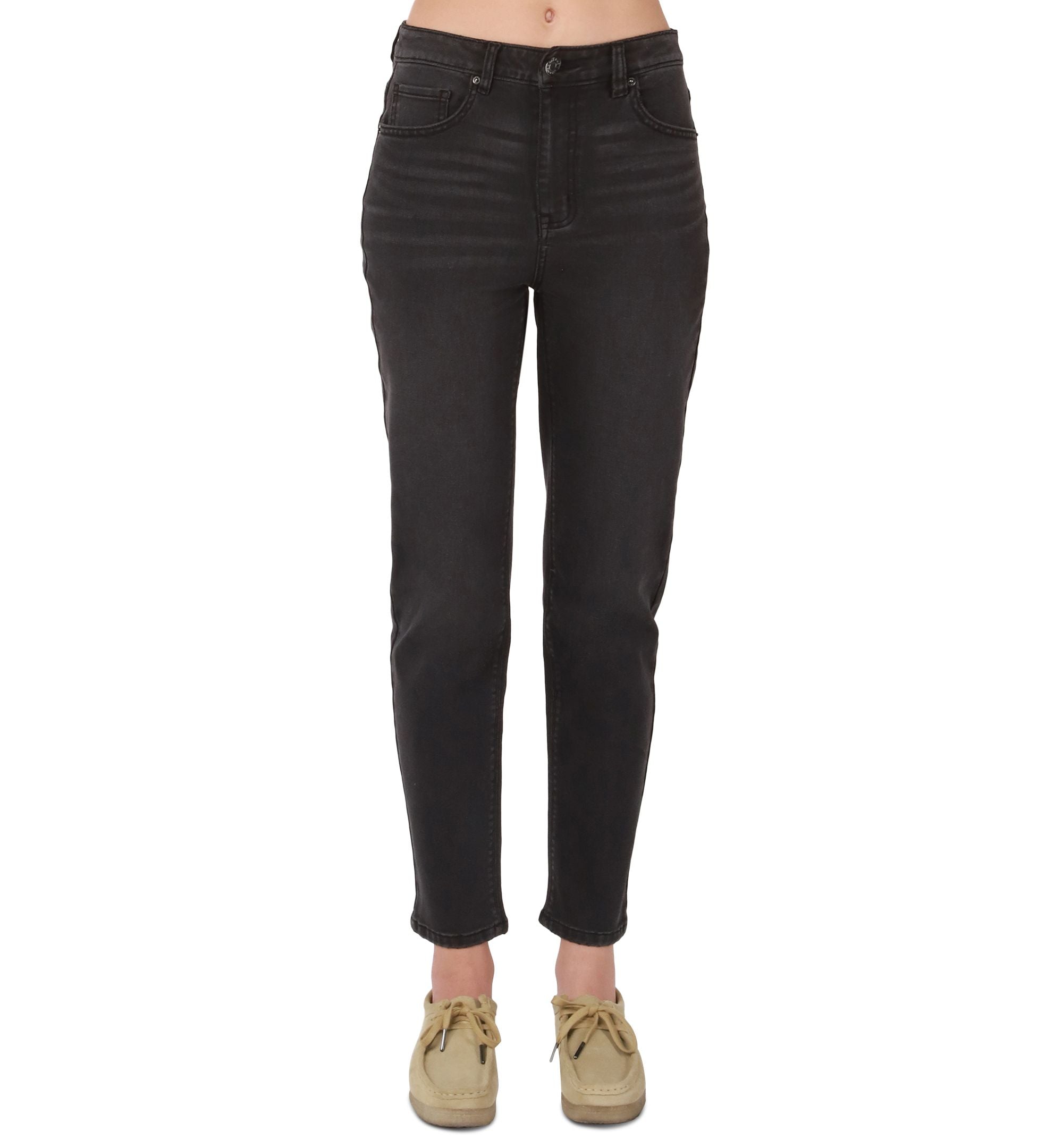 Petite High-Rise Relaxed-Fit Straight-Leg Mom Premium Jeans