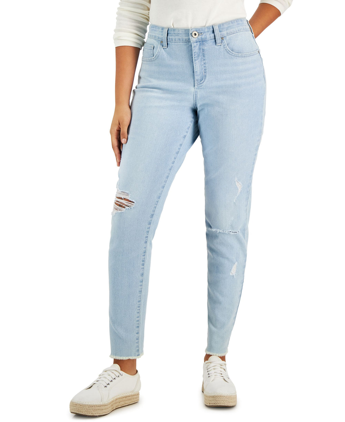 Women's Curvy-Fit Mid-Rise Skinny-Fit Premium Jeans, Regular, Short and Long Lengths