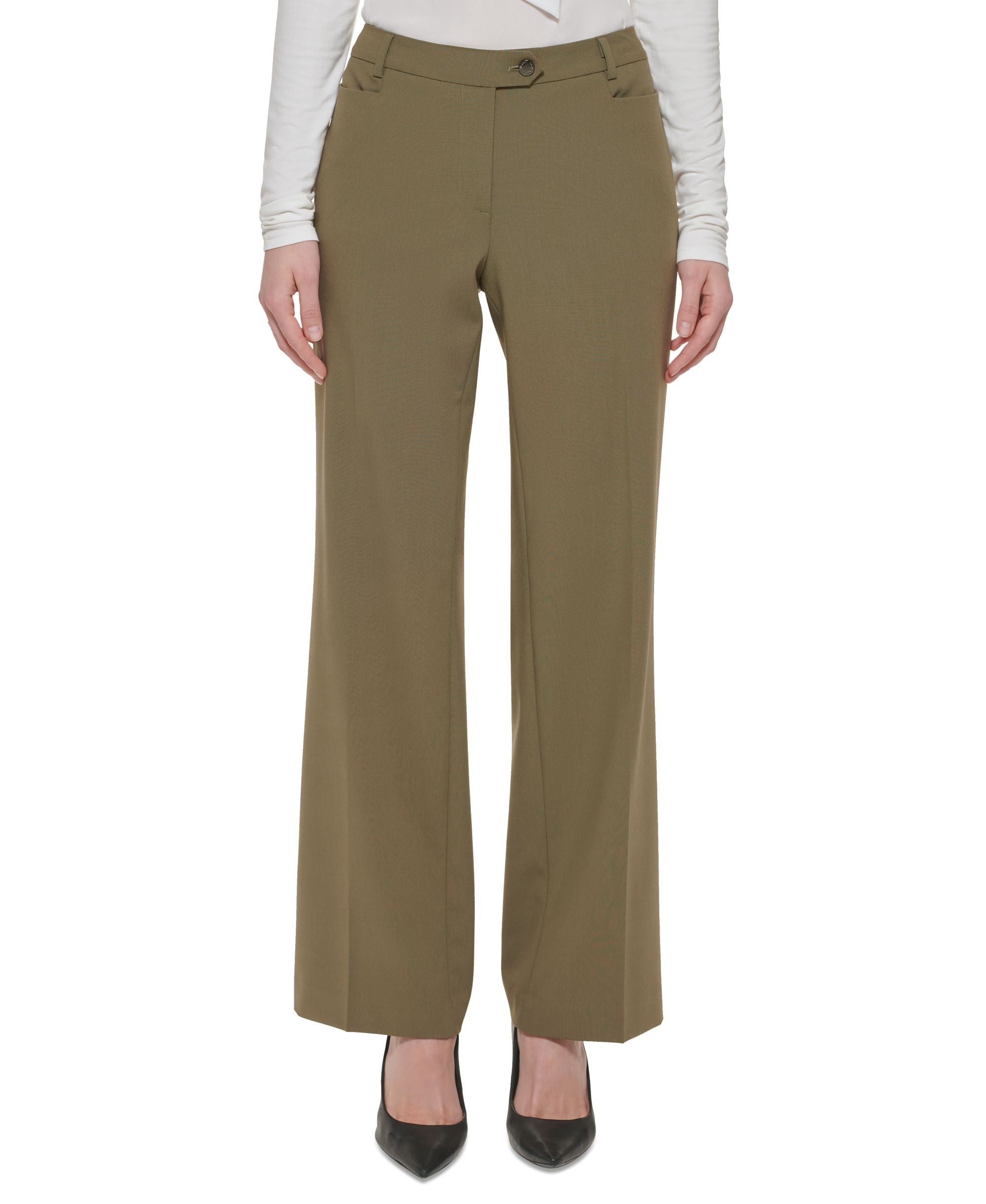 Calvin Klein Womens Lux Modern Fit Signature Pants