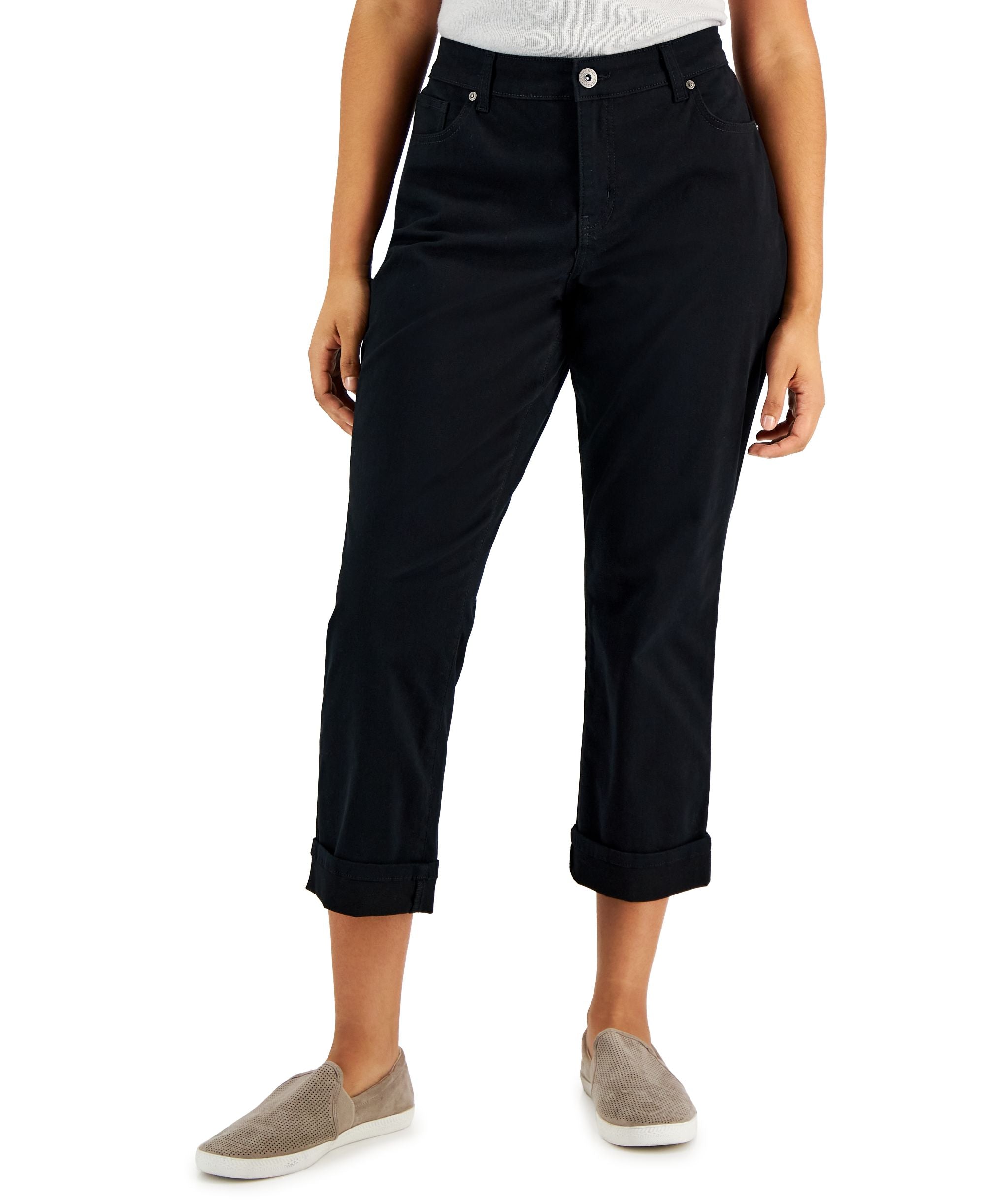 Women's Curvy Cuffed Capri-Length Premium Jeans