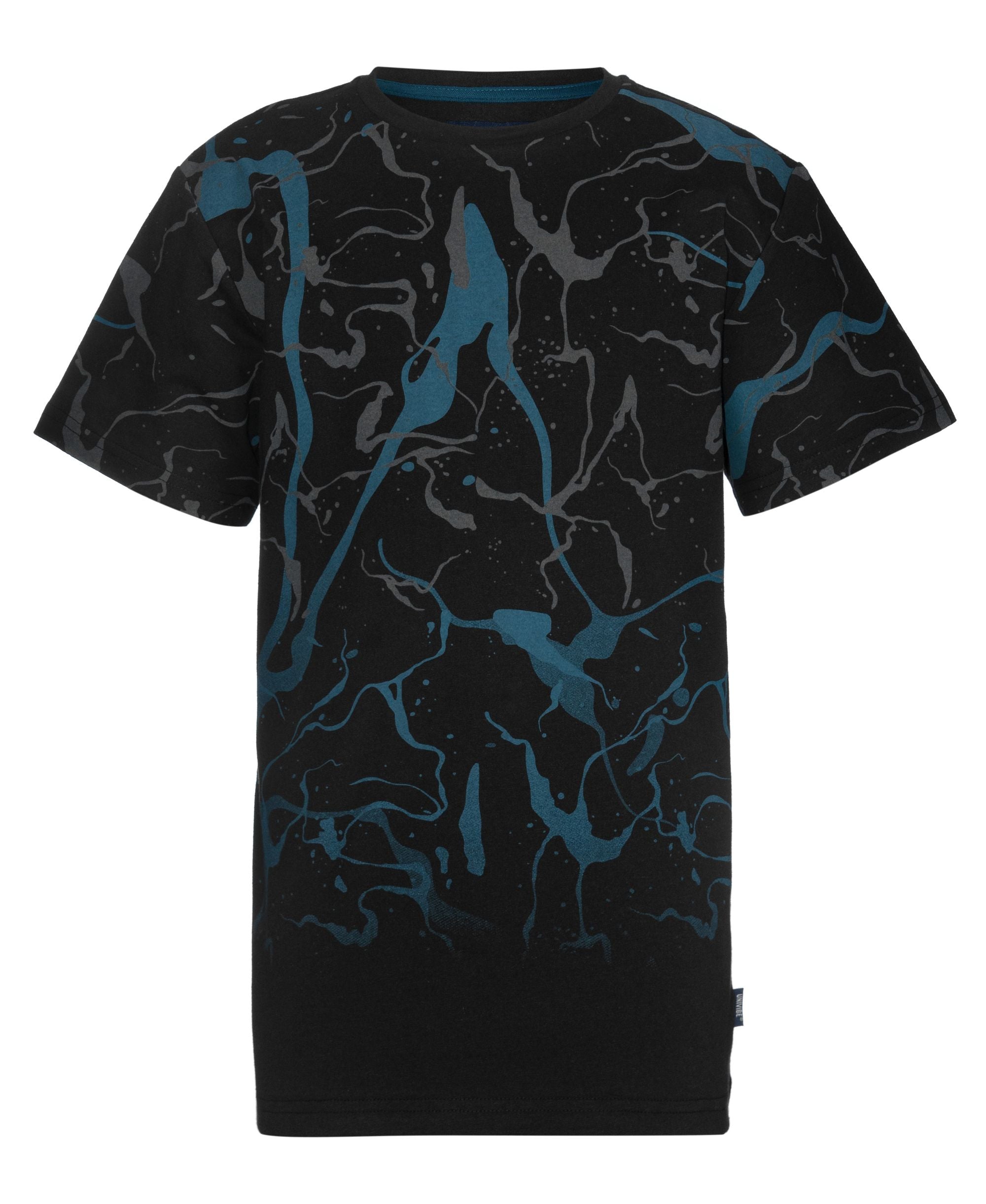 Univibe Big Boys Glenn Marble Effect Print Jersey Crew T-Modern Shirt