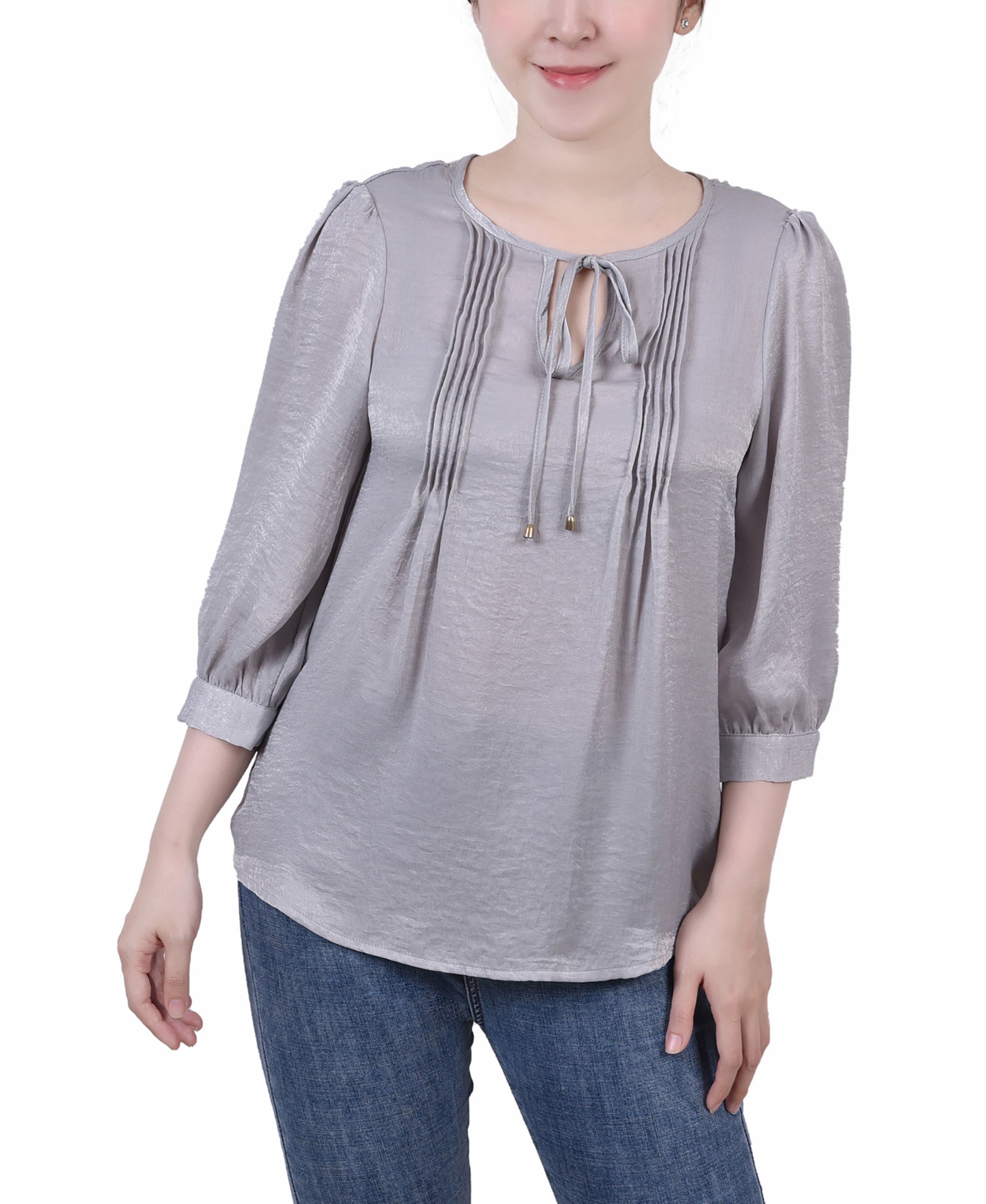 Women's Elbow Sleeve Satin Signature Blouse