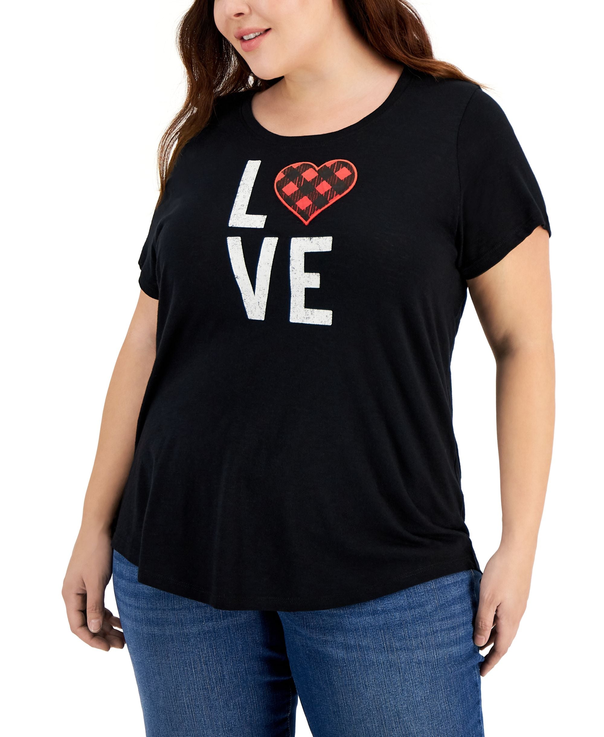 Style & Co Plus Size Crewneck T-Modern Shirt