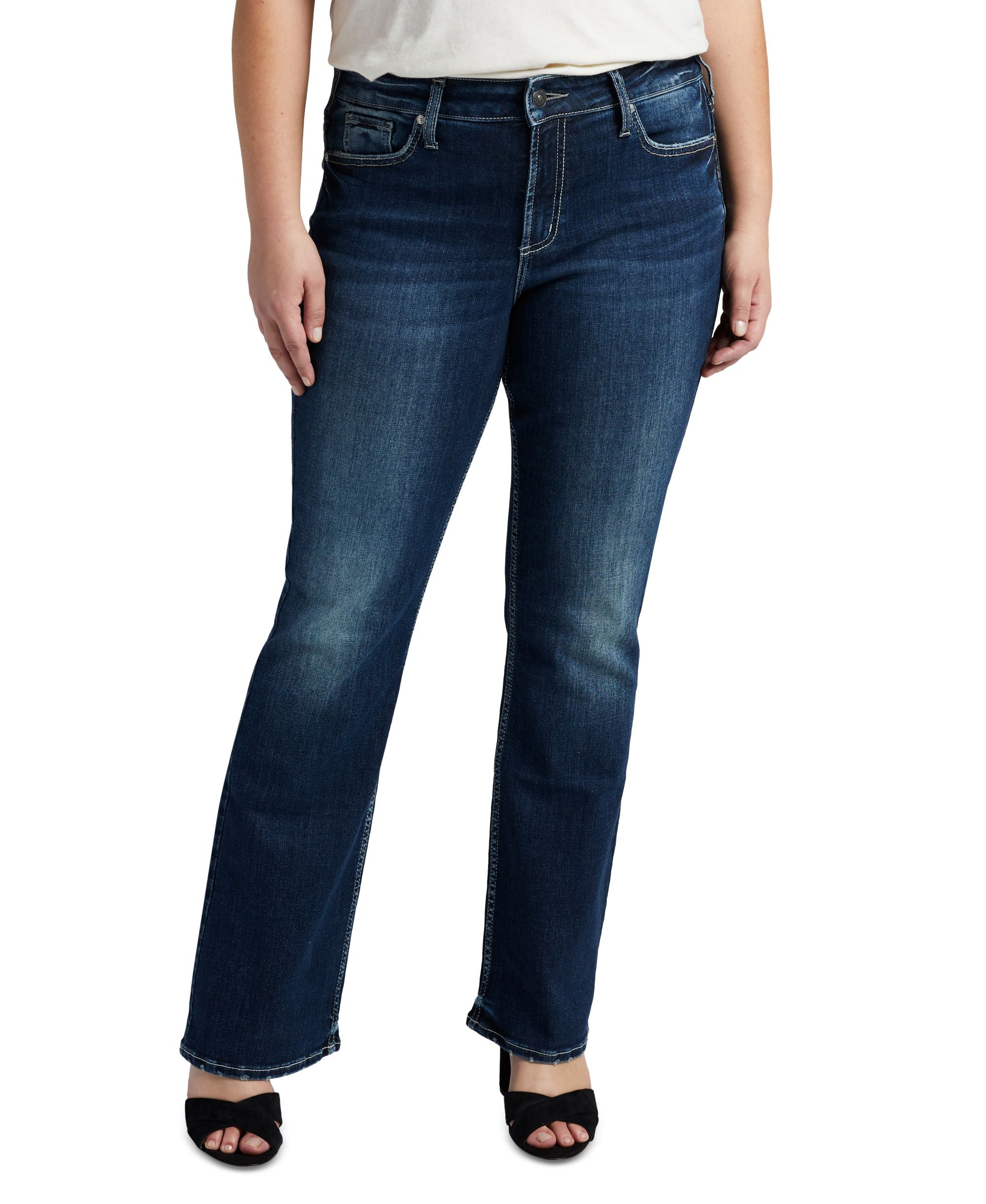 Silver Premium Jeans Co. Plus Size Suki Mid Rise Boot-Cut Premium Jeans