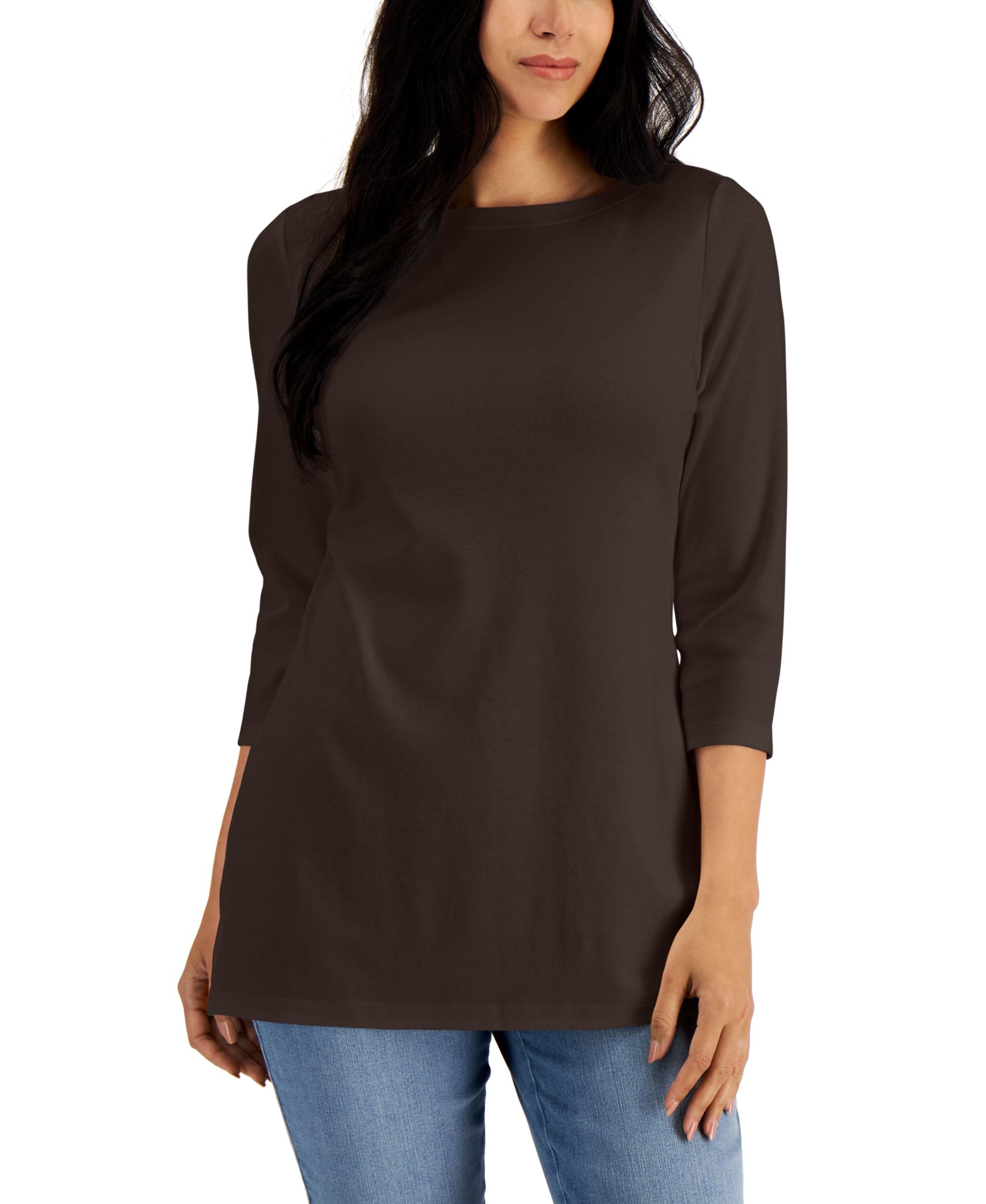 Boat-Neck 3/4-Sleeve Premium Top