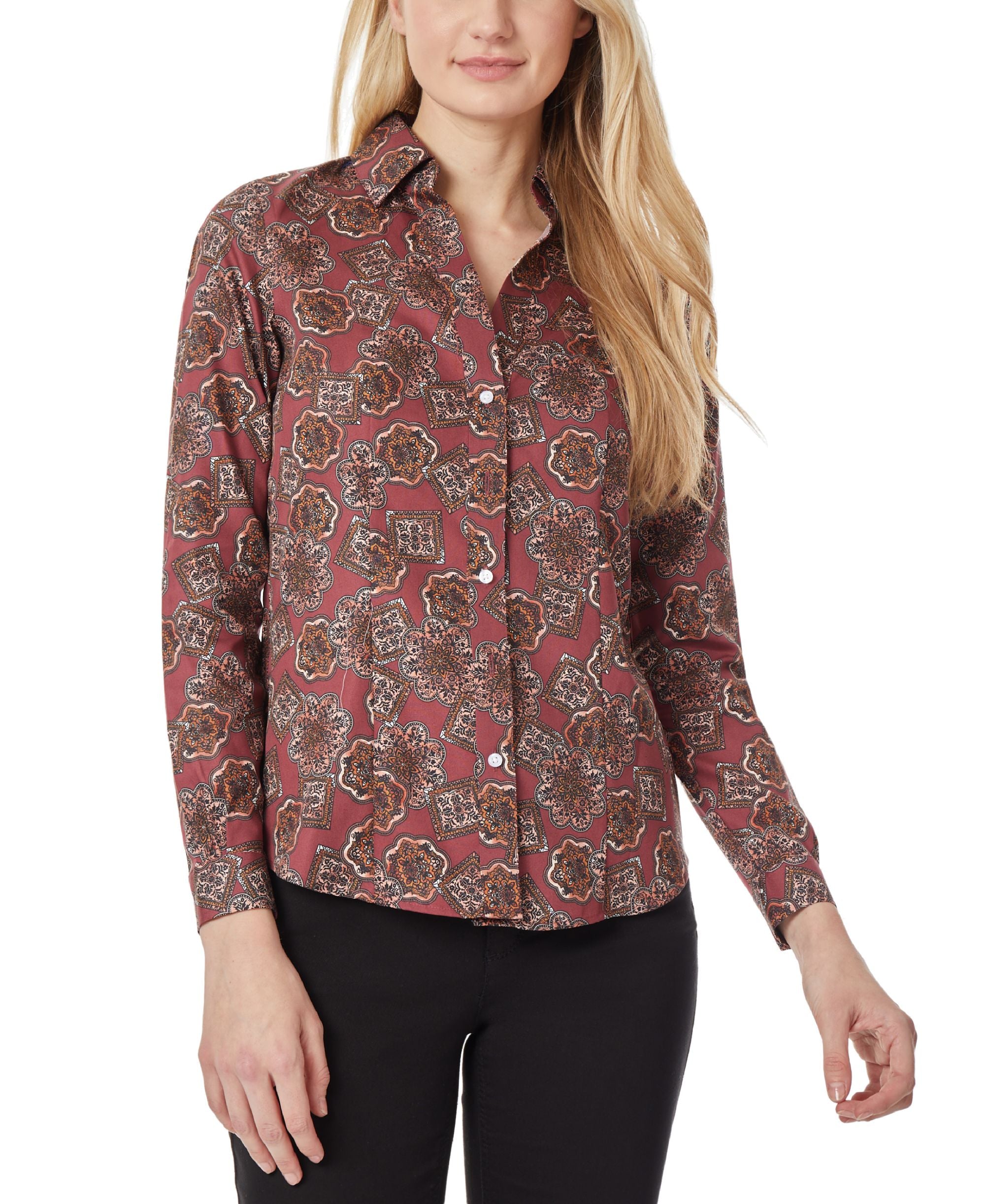Women's Easy Care Y-neck Signature Blouse
