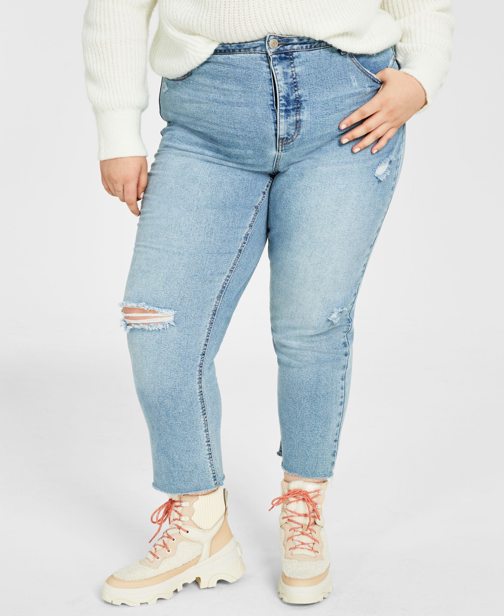 Modern Plus Size Ripped Mom Premium Jeans