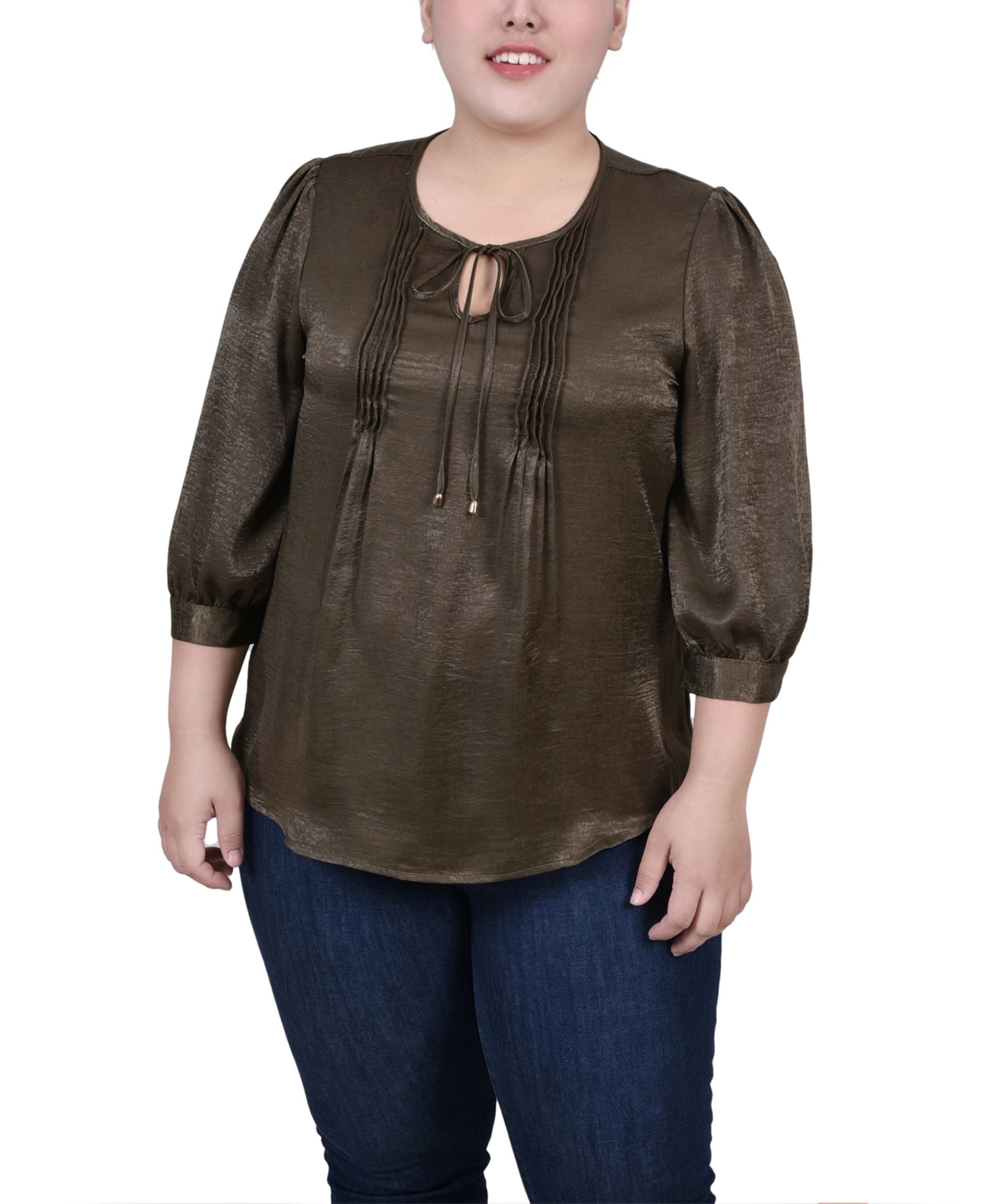 Plus Size Satin Signature Blouse