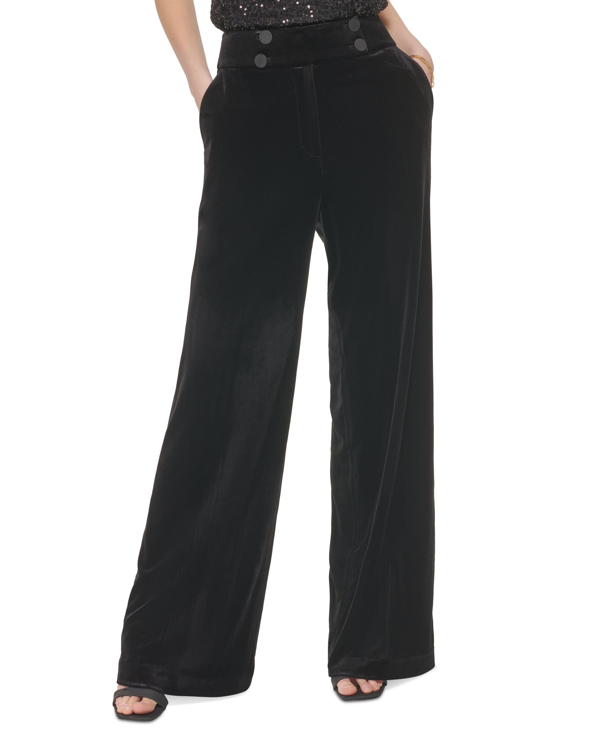 Women's Velvet Wide-Leg Signature Pants