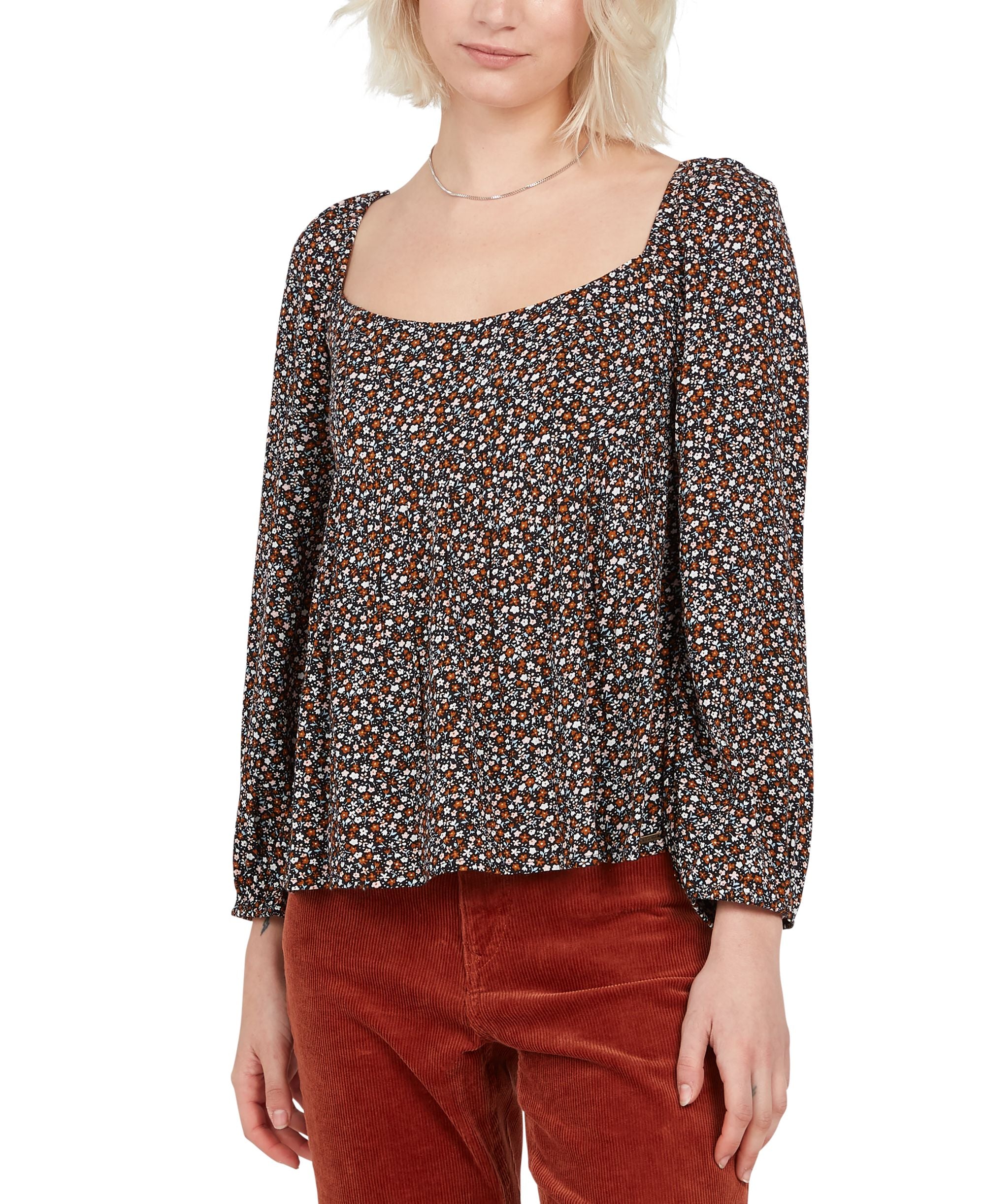 Juniors' Hey Stone Hey Printed Puff-Sleeve Premium Top
