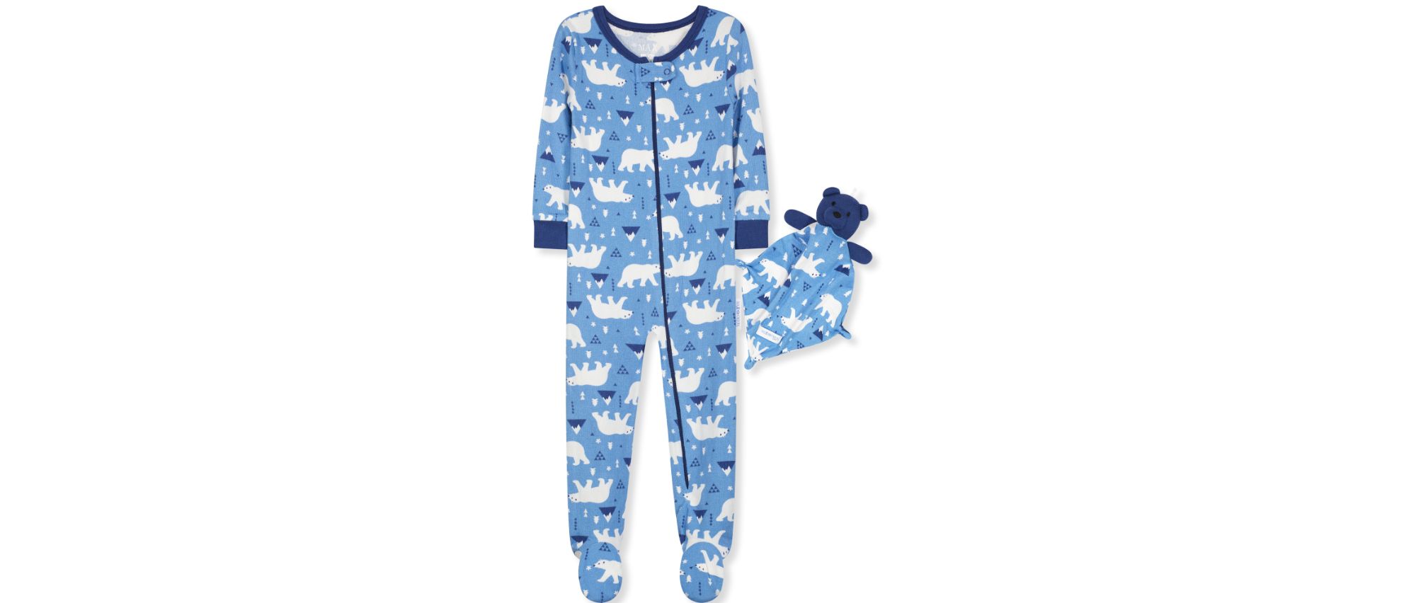 Baby Boys Polar Bear Coverall With Matching Blankie 2 Piece Set