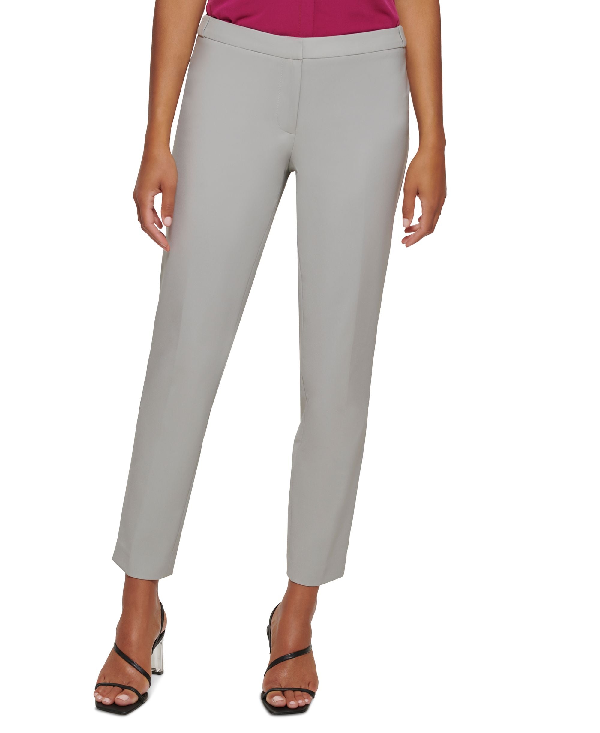 Petite Solid Infinite Straight-Leg Stretch Signature Pants