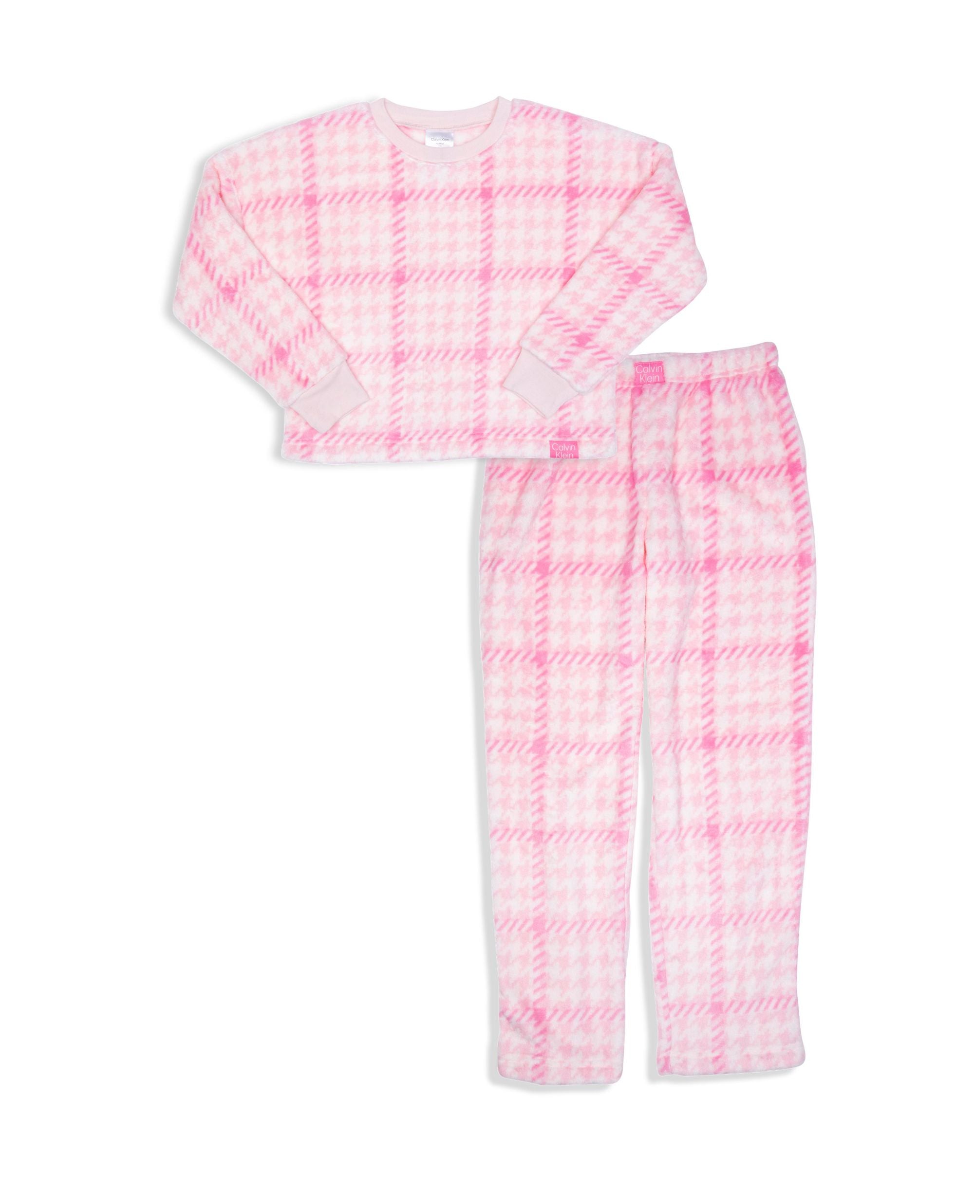 Calvin Klein Big Girls Super Soft Fleece 2 Piece Pajama Set