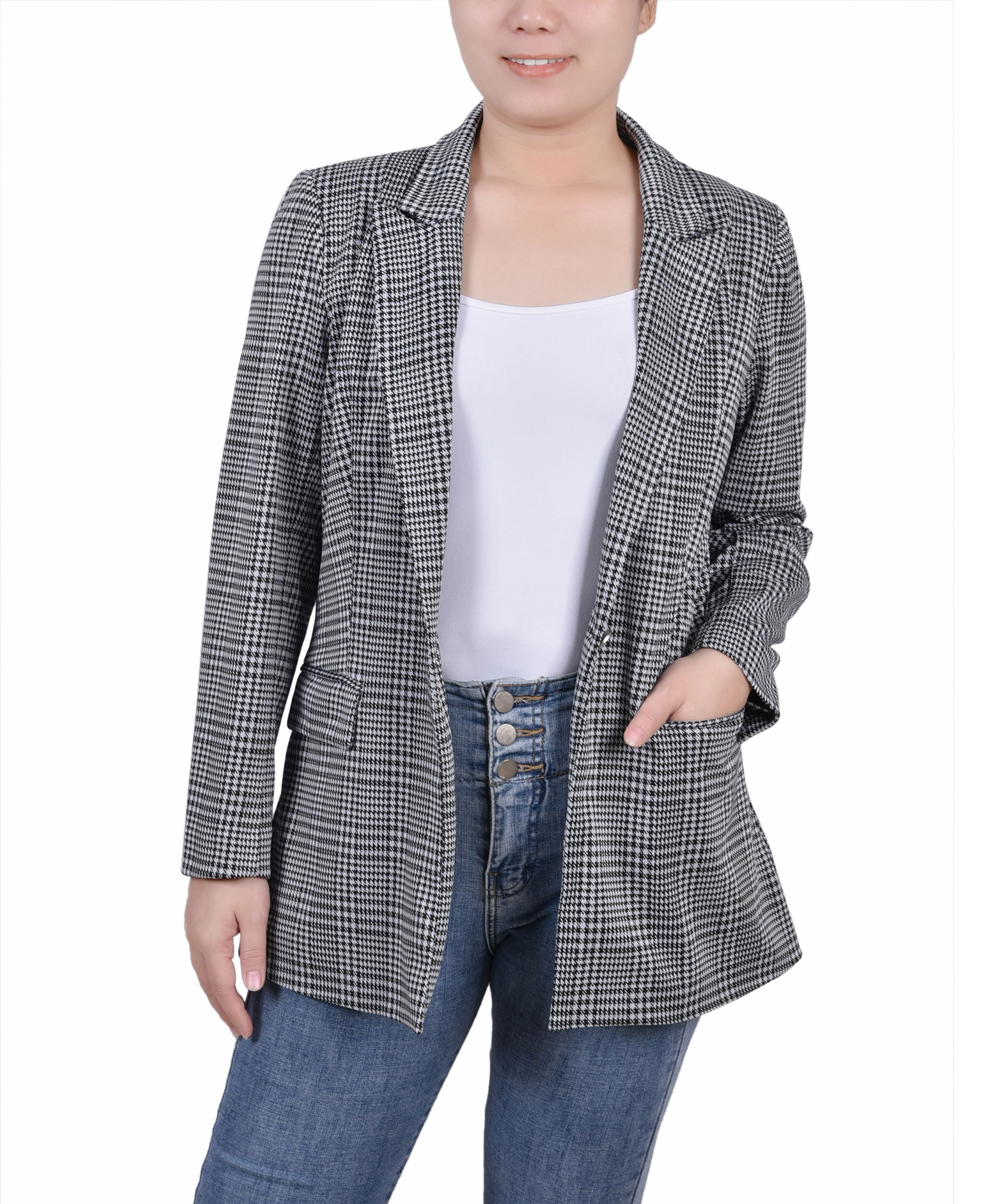 Petite Long-Sleeve Ponte Jacket