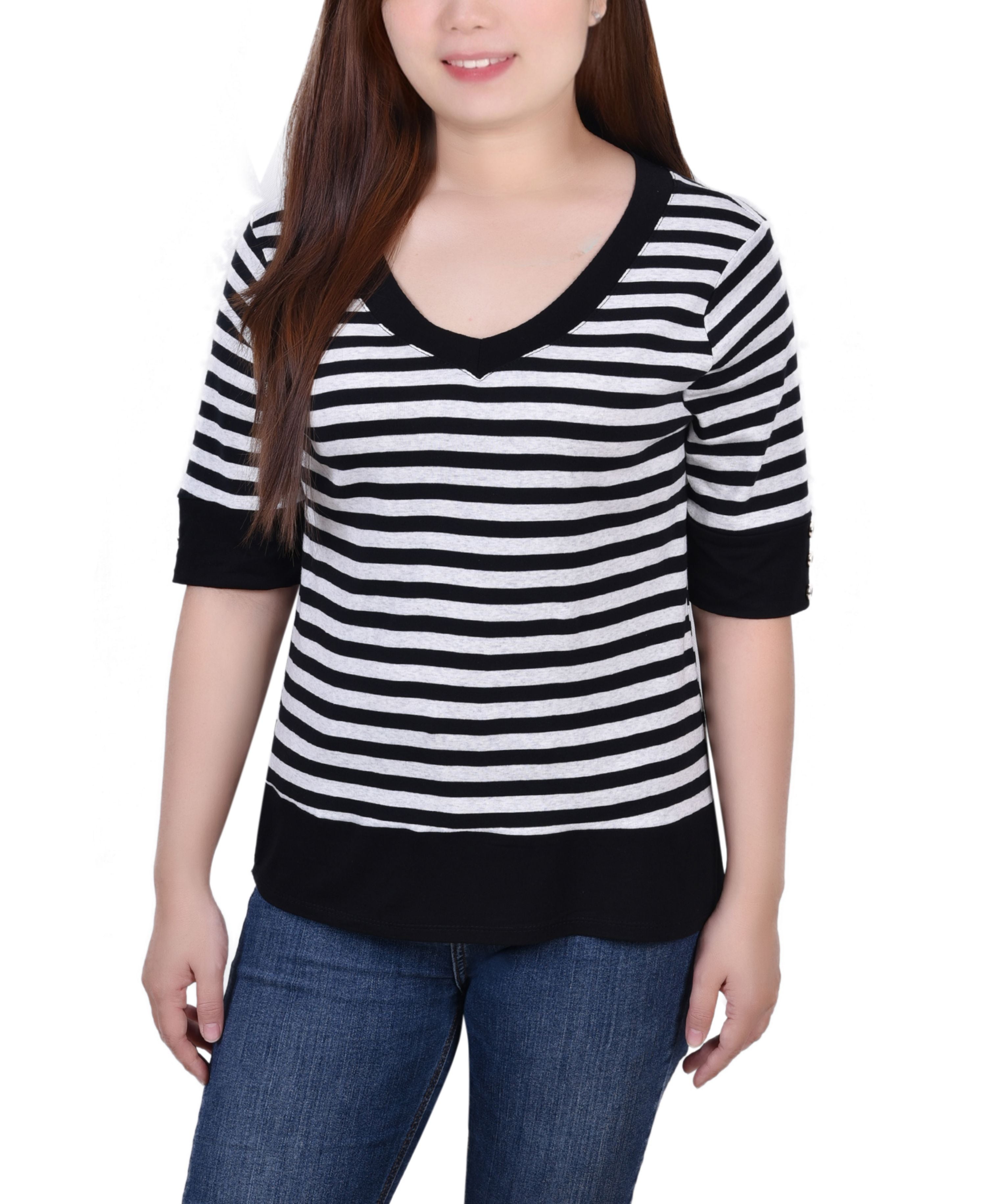 Petite Elbow Sleeve T-Modern Shirt