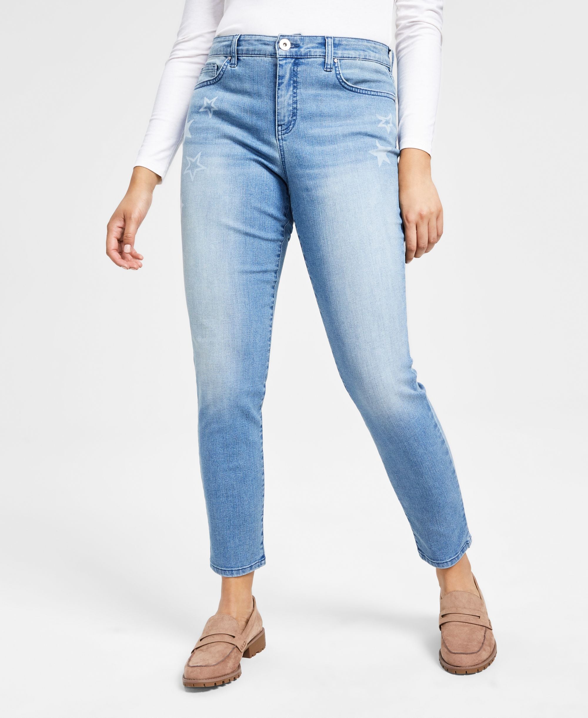 Women's Curvy-Fit Mid-Rise Skinny-Fit Premium Jeans, Regular, Short and Long Lengths