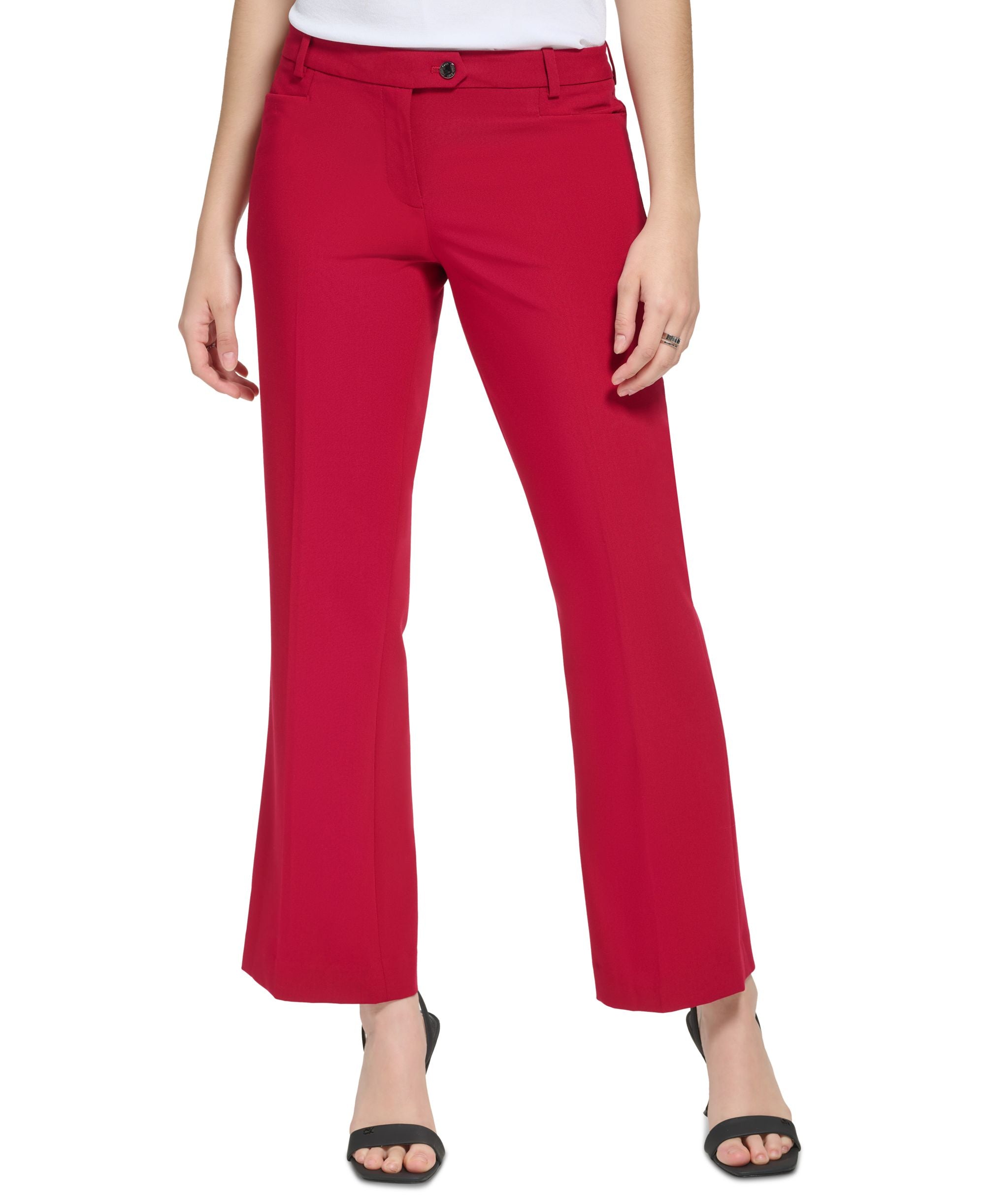 Calvin Klein Petite Modern Fit Straight-Leg Dress Signature Pants