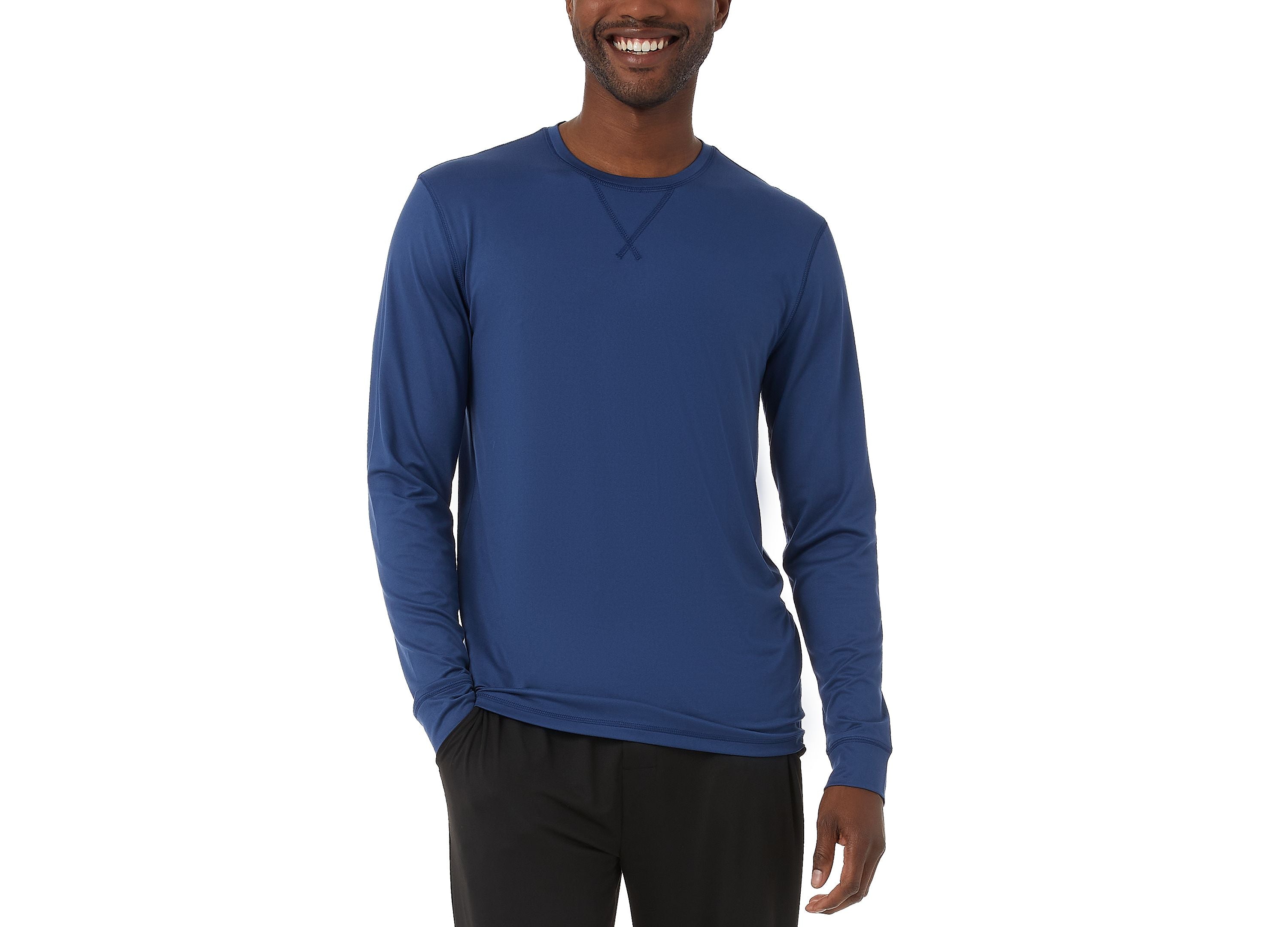 Men's Crewneck Long-Sleeve Pajama Modern Shirt