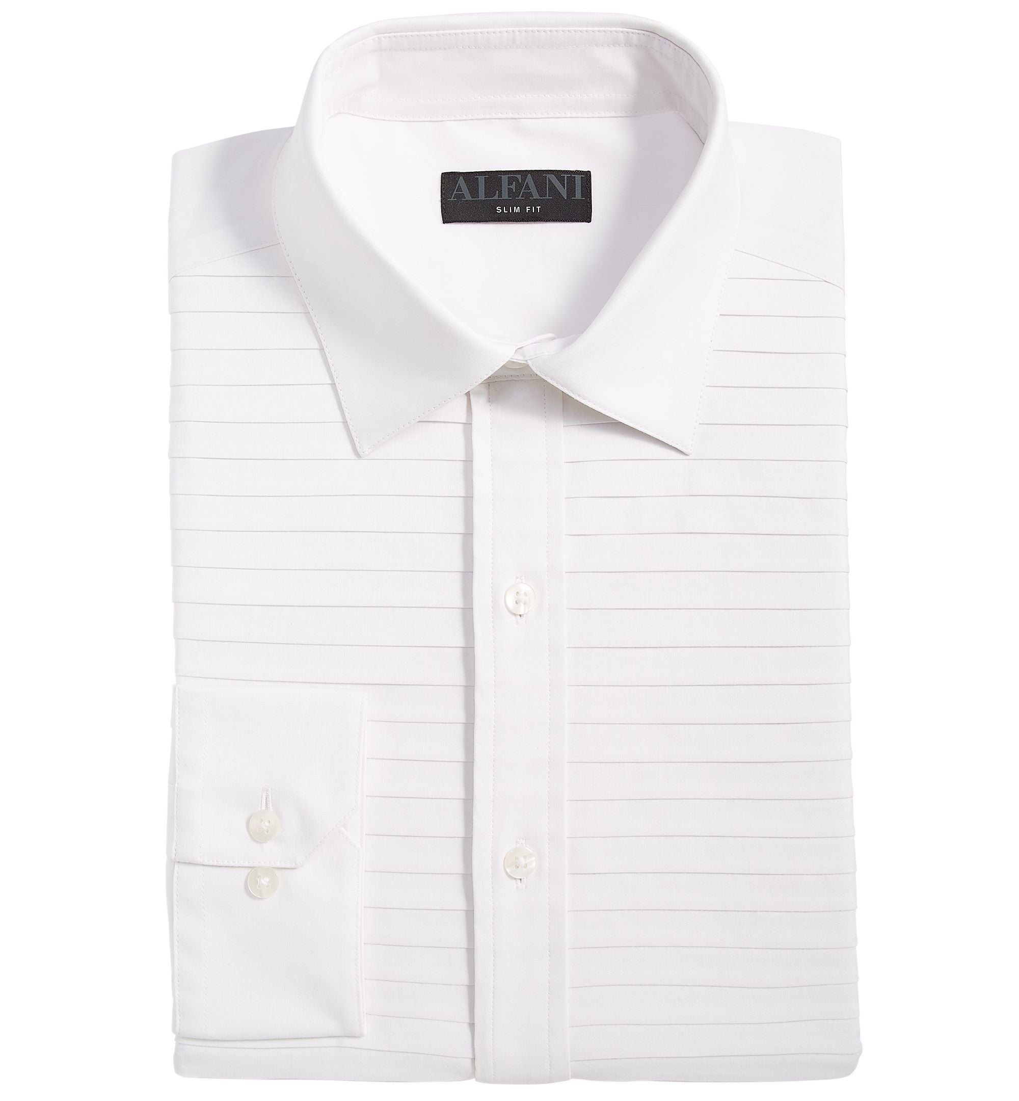 Men's Slim-Cut Fit Horizontal Pleated Panel Formal Modern Shirt
