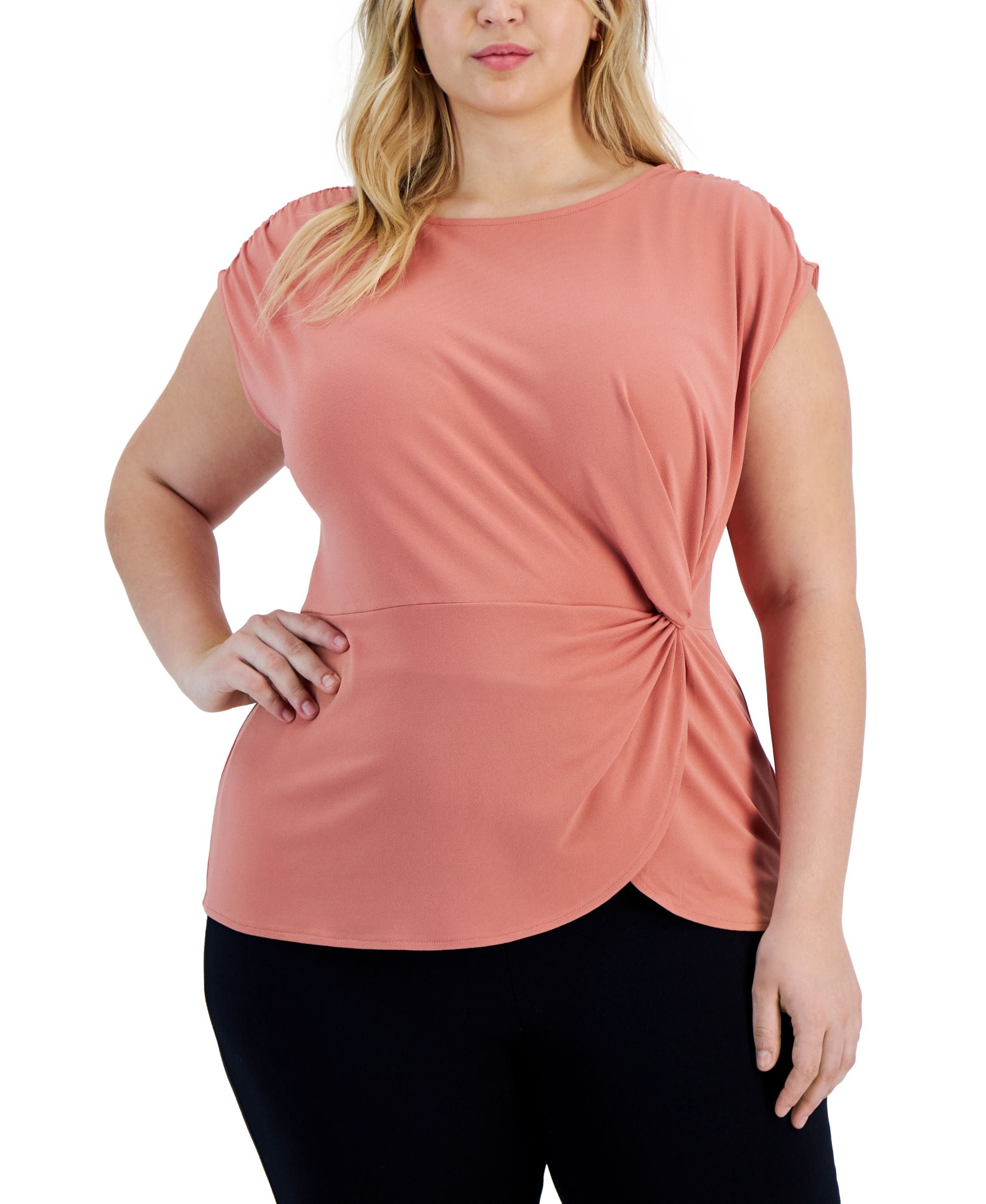 Alfani Plus Size Twisted Premium Top