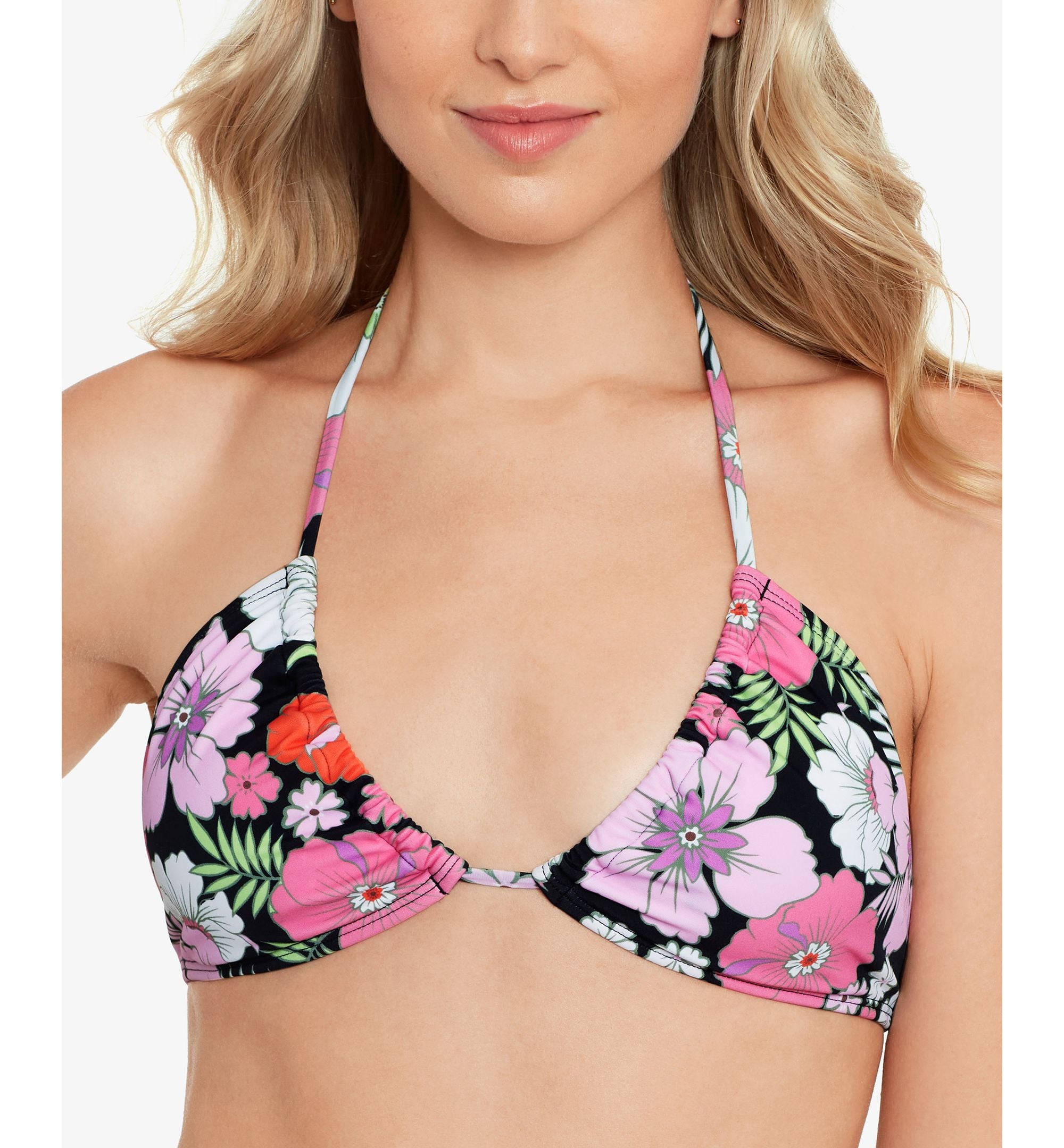 Juniors' Printed Convertible Bikini Premium Top