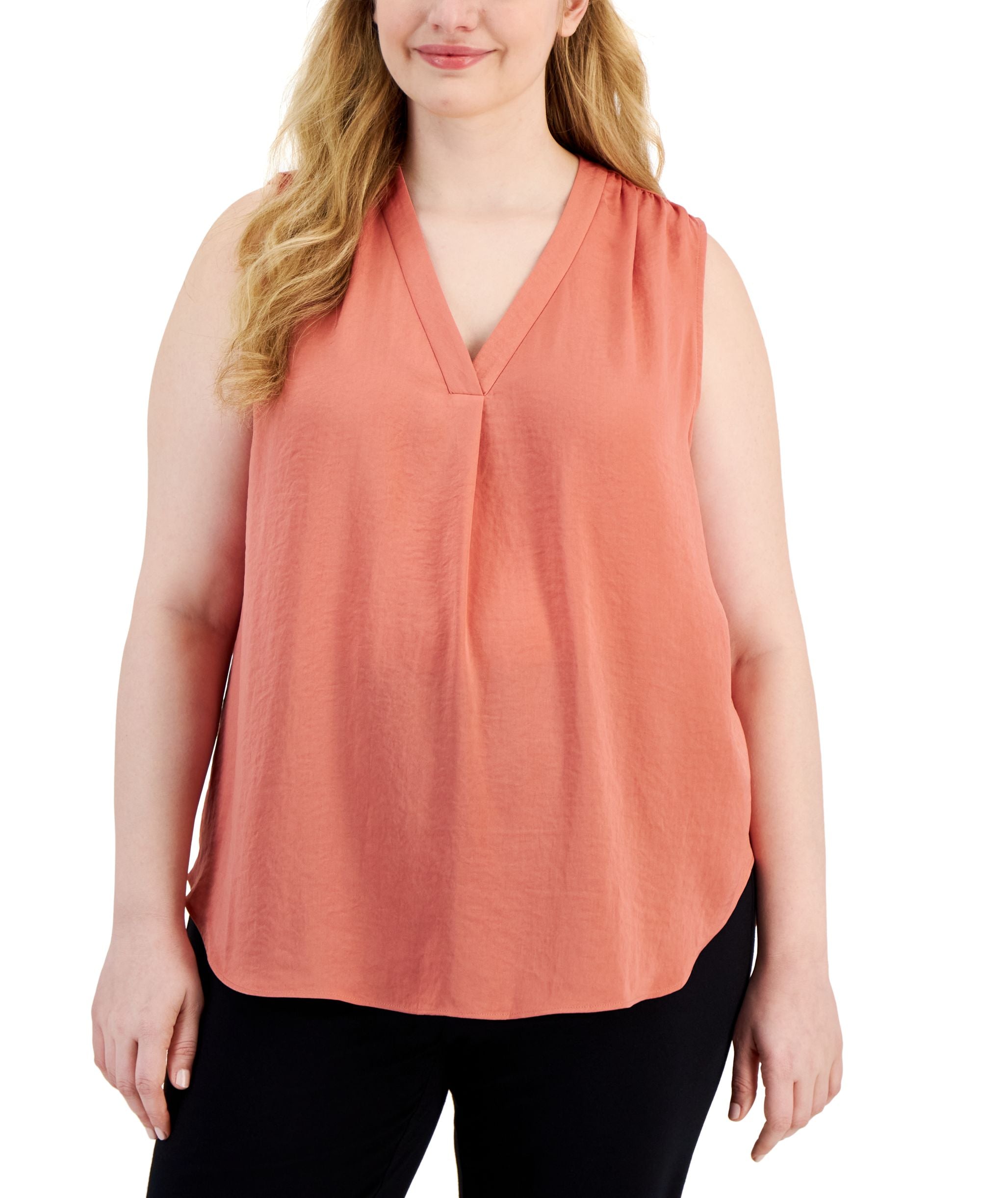 Alfani Plus Size V Neck Premium Top