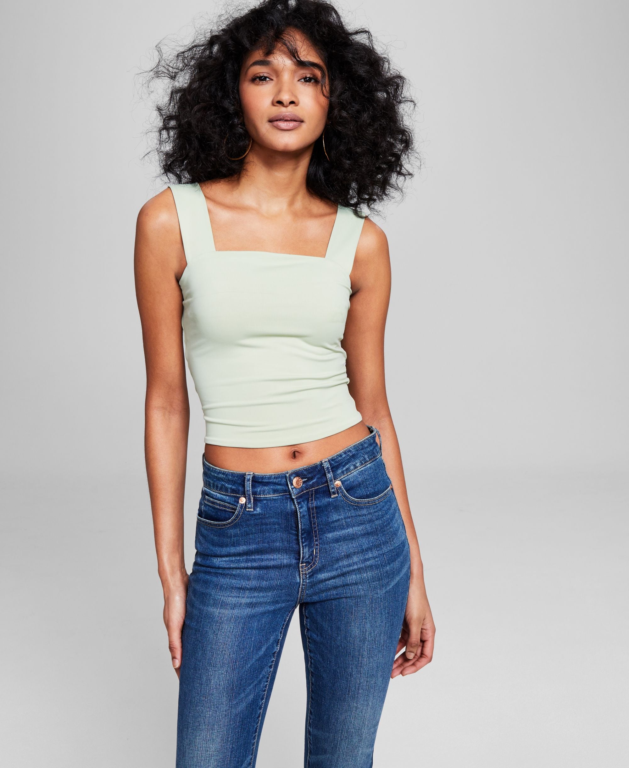 Women's Square-Neck Double-Layer Tank Premium Top