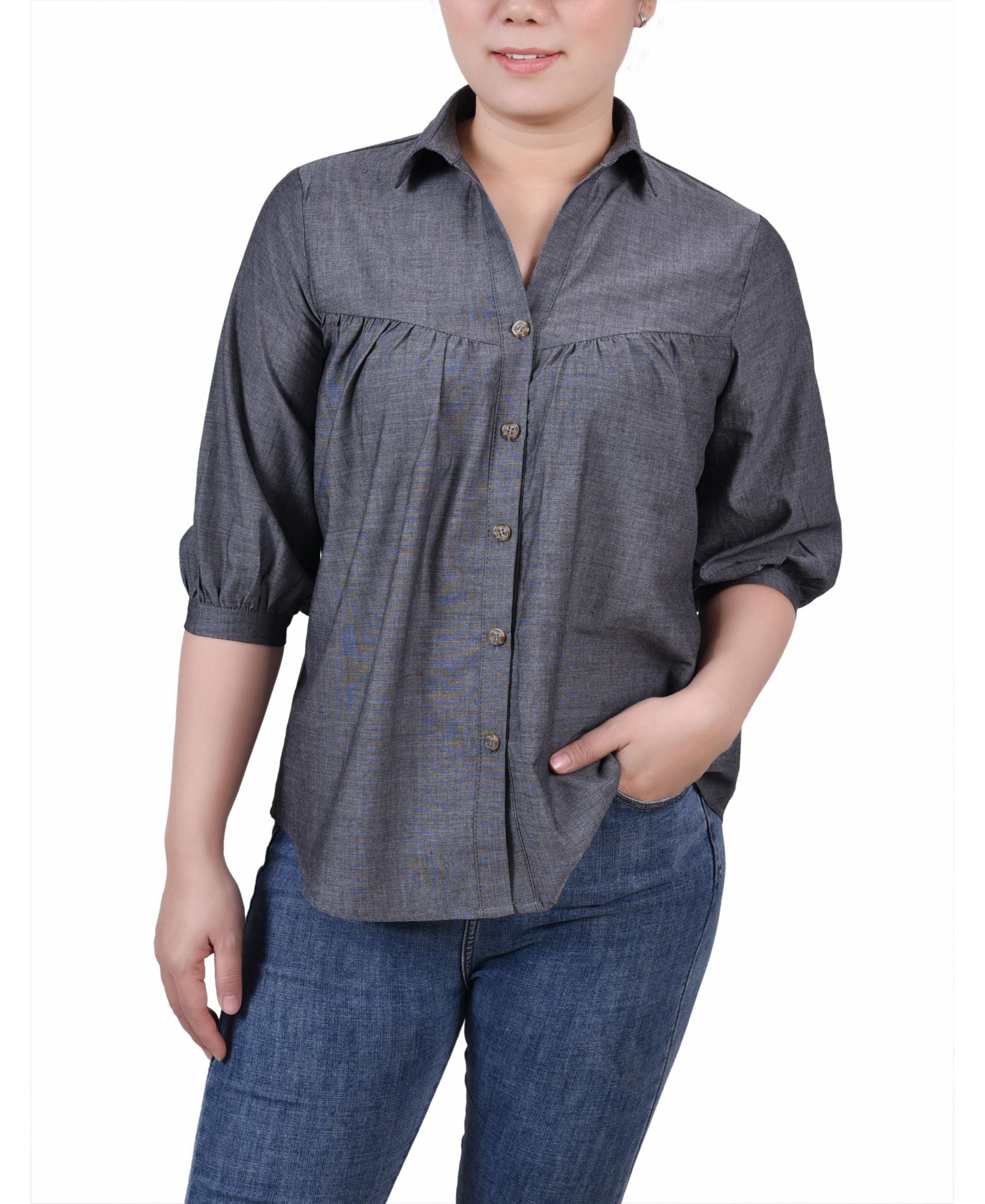 Petite Elbow Sleeve Signature Blouse