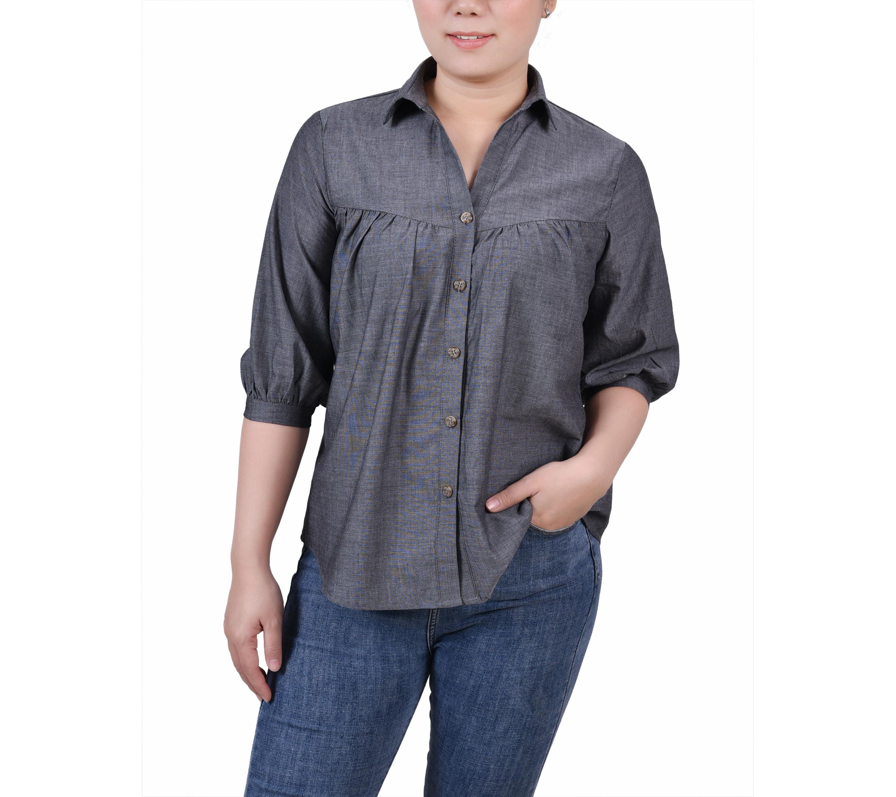 Petite Elbow Sleeve Signature Blouse