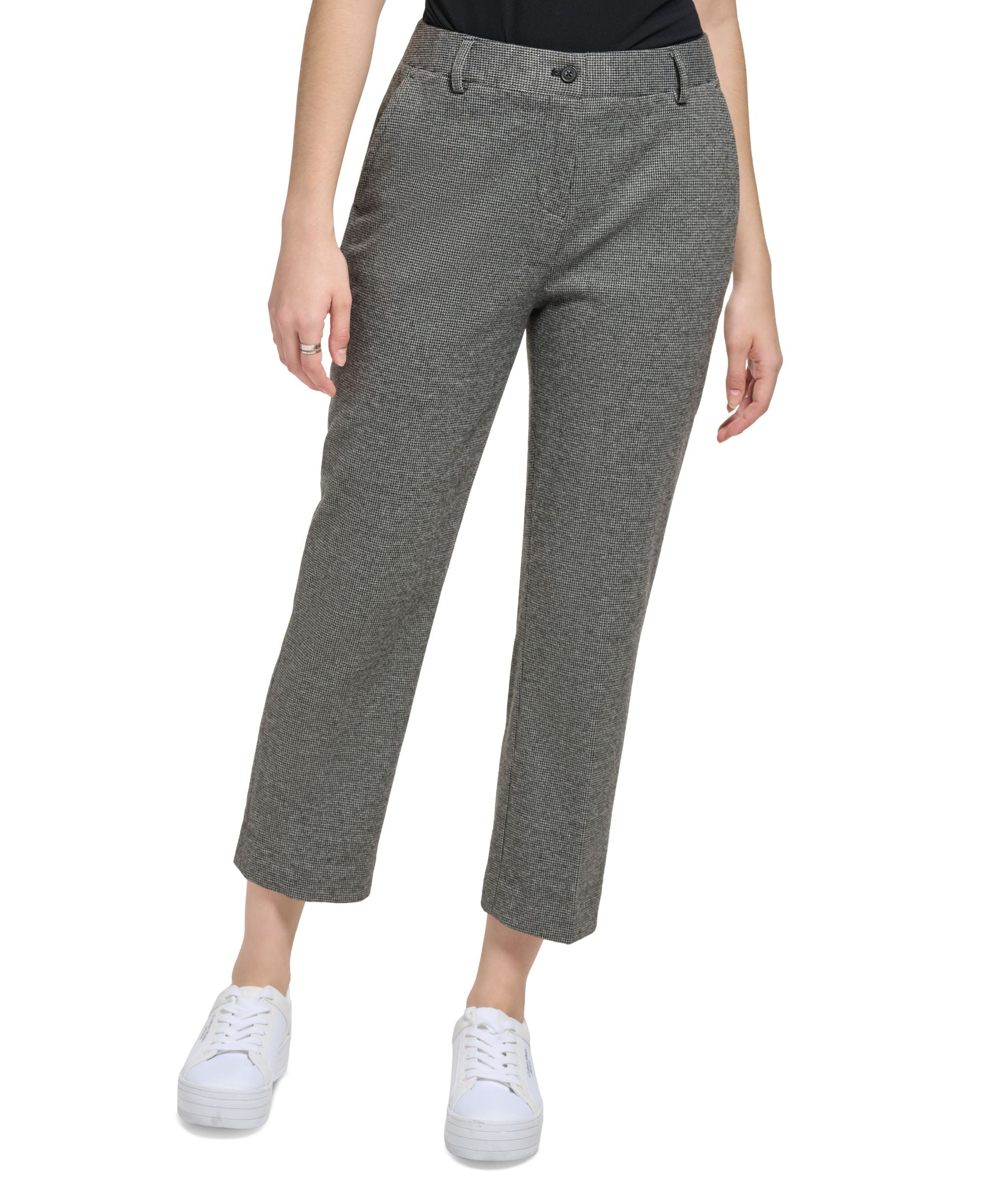 Calvin Klein Womens X Fit Plaid Cropped Signature Pants