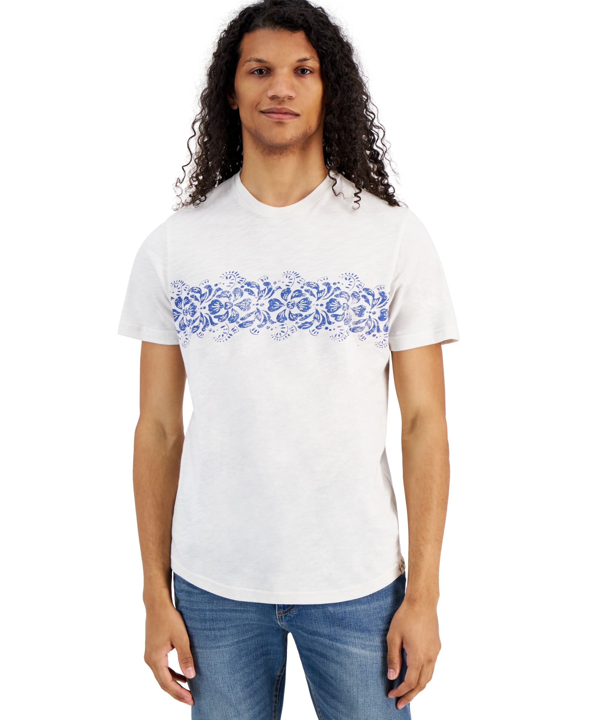 Men's Striped Tropical T-Modern Shirt