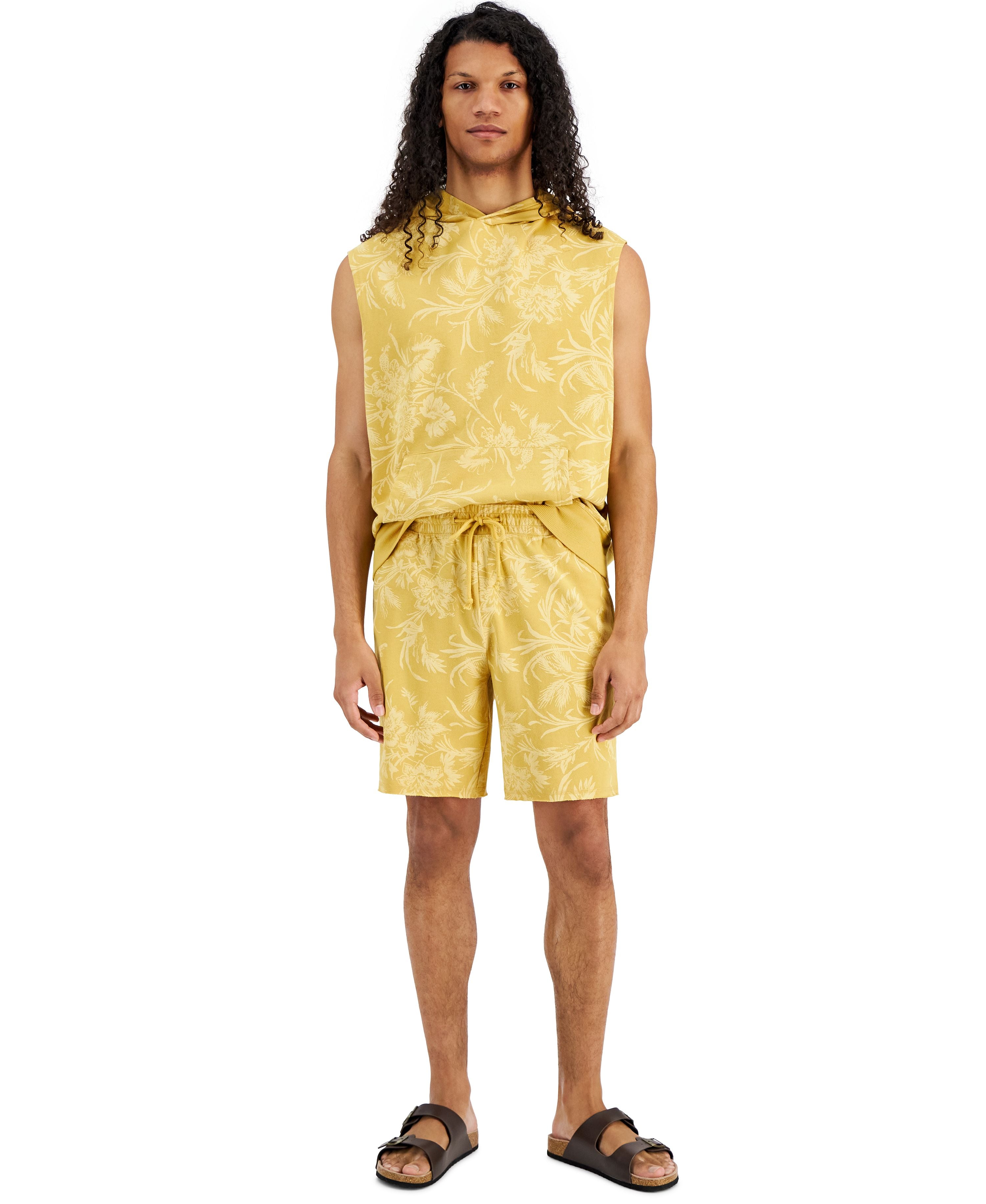 Men's Lutz Tropical Floral-Print 8" Drawstring Premium Shorts