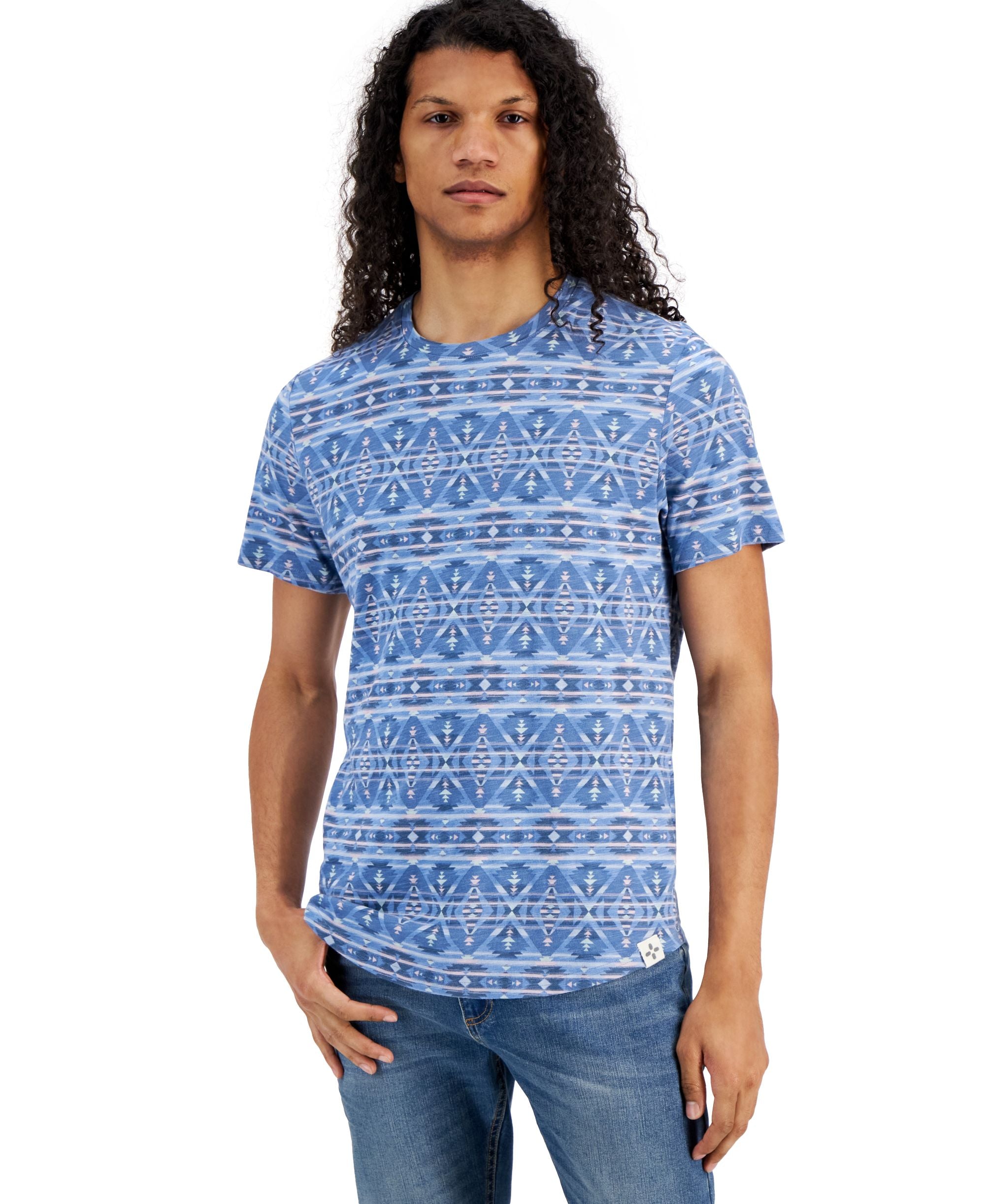 Men's Regular-Fit Geo-Print T-Modern Shirt