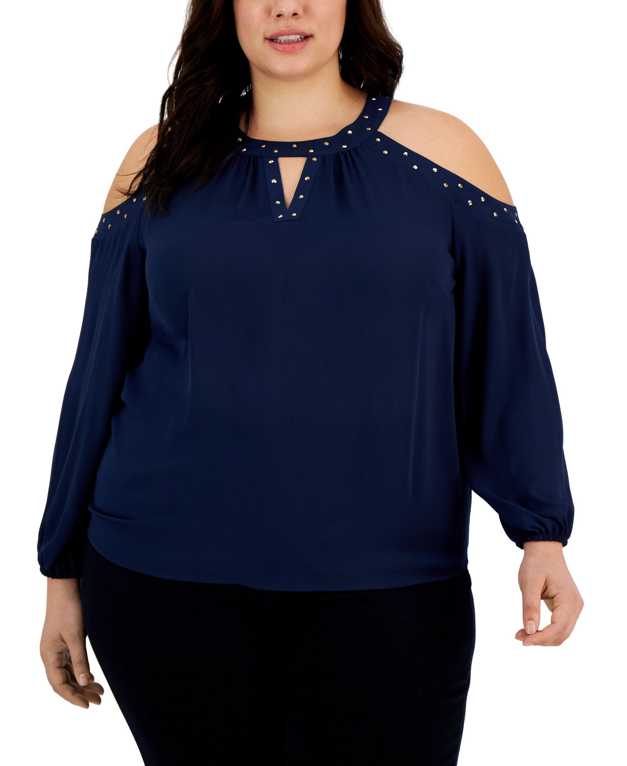 Plus Size Cold-Shoulder Premium Top