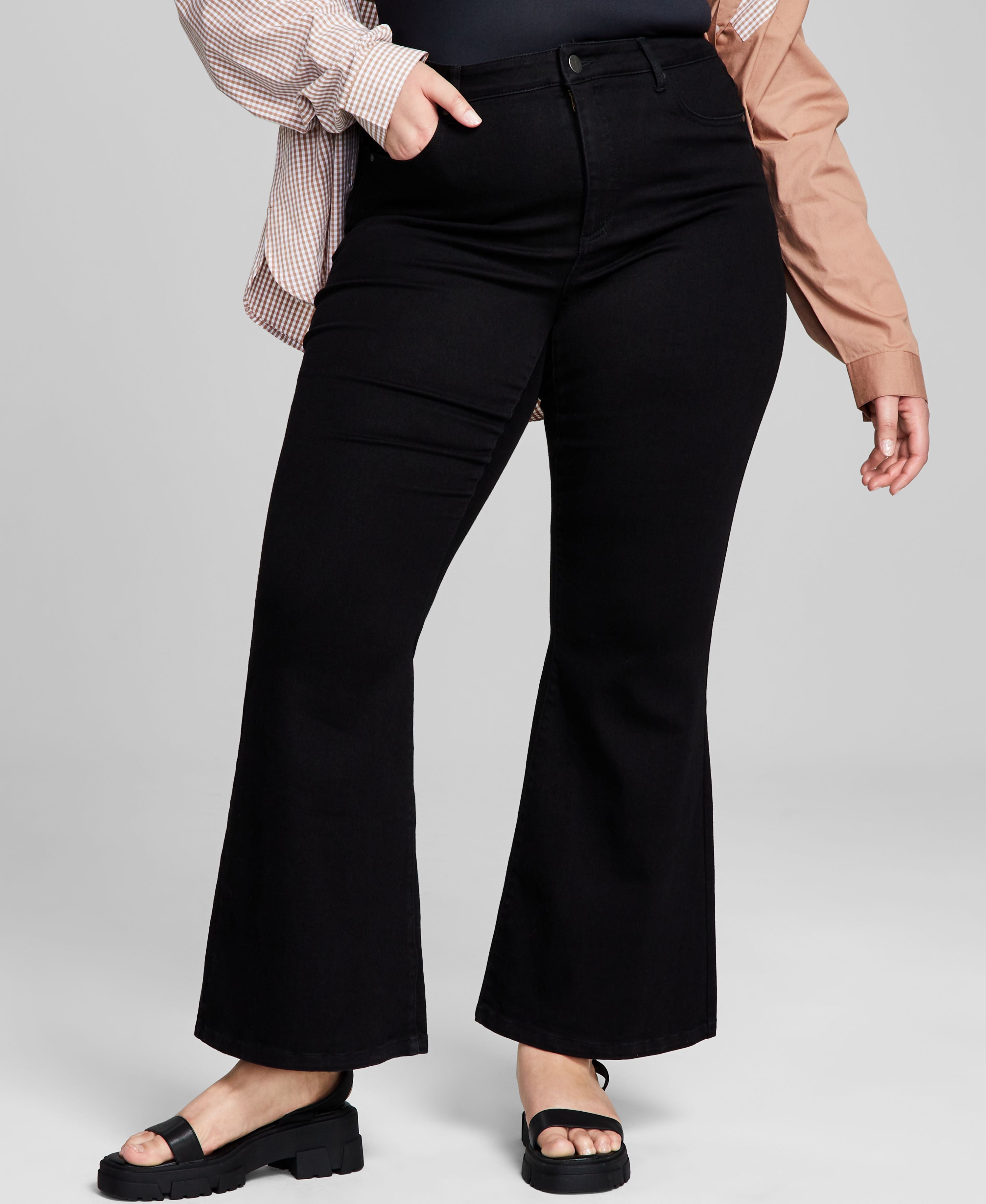 Plus Size High-Rise Flare-Leg Premium Jeans